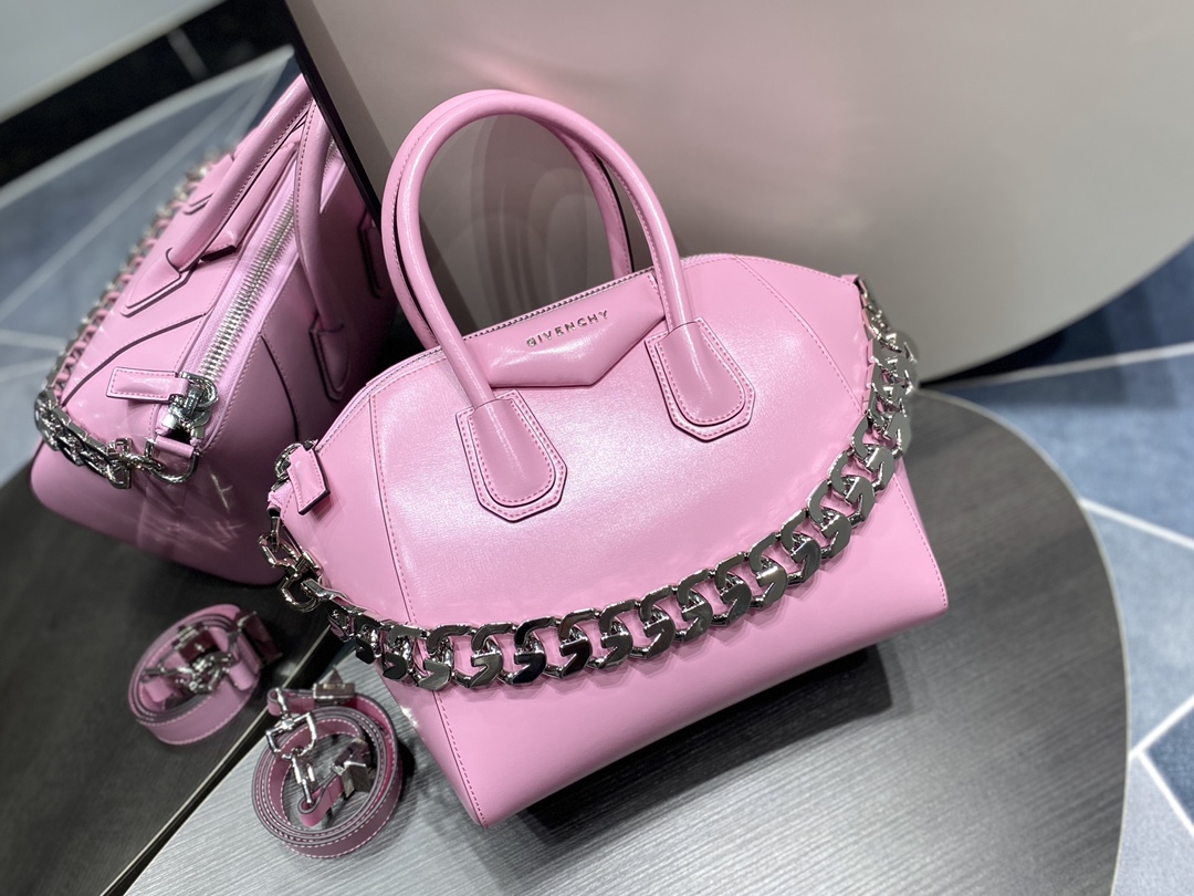Givenchy Antigona Chain Mini Leather Tote in Pink