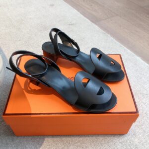Hermès Juliette Sandal – Black Leather