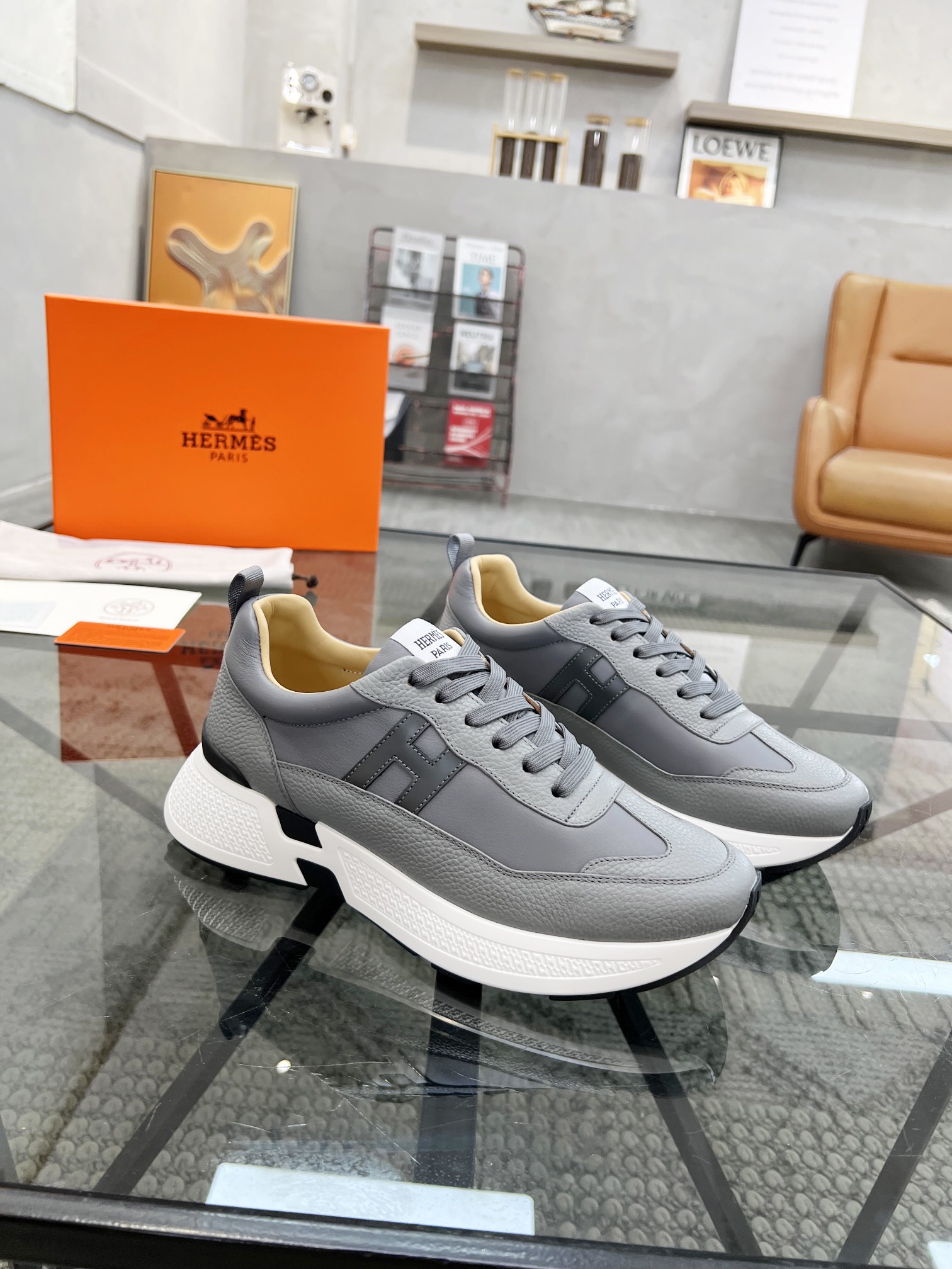 Hermès Trail Sneaker – Grey | Women’s Luxury Shoes