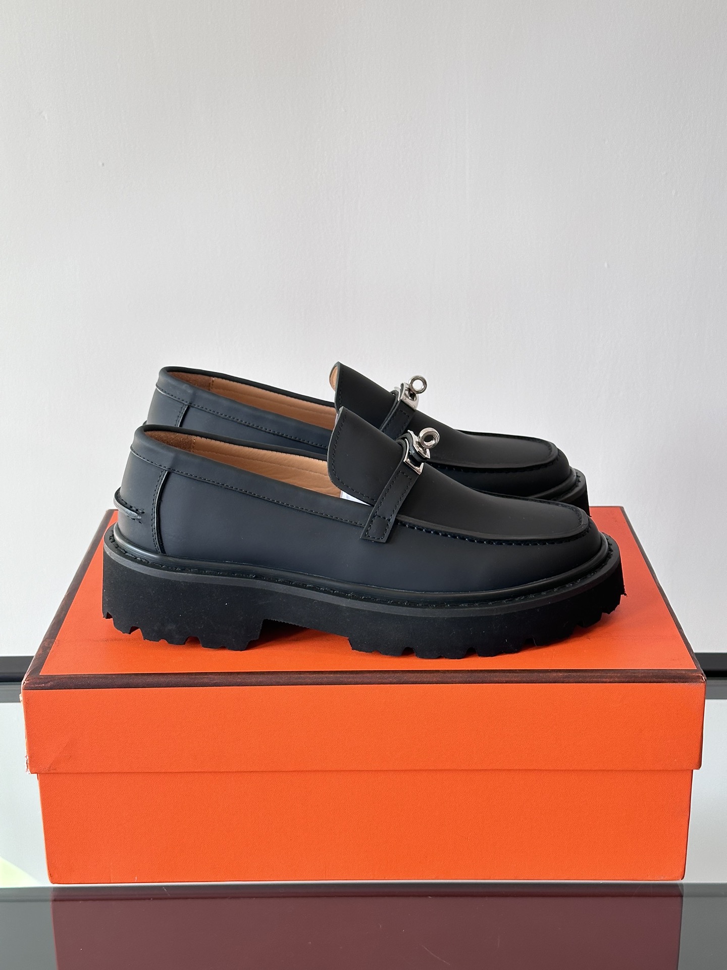 HERMES Calfskin Womens Icone Loafers