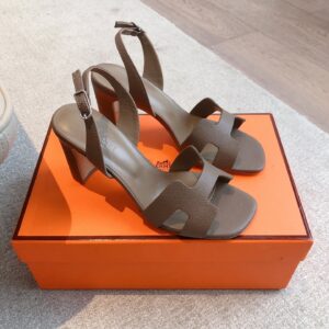 Hermès Érémite 80 Dark Brown Leather High Heel Sandals – 8cm Heel, Strap