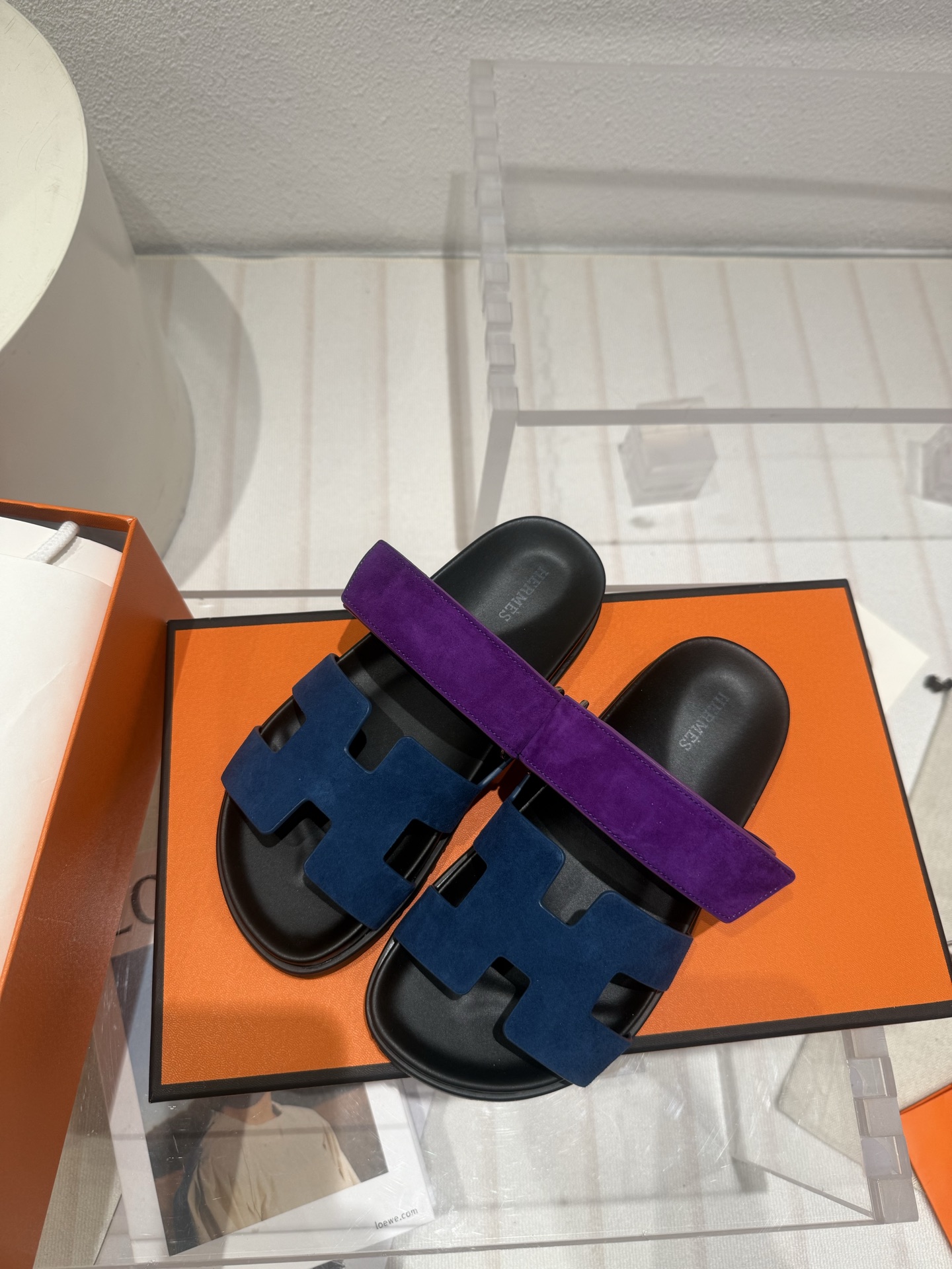 HM Chypre Sandal Blue Black Mix Purple Suede