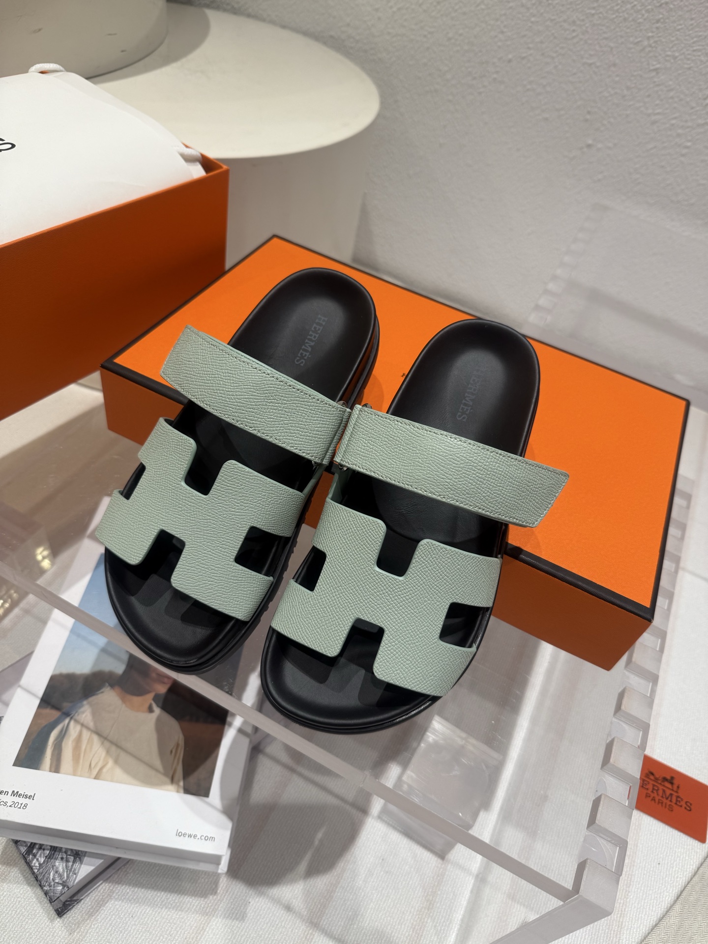 Hermès Women’s Chypre Sandals – Vert Jade Green