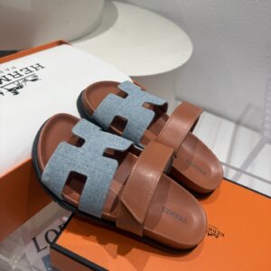 Hermès Chypre Sandal – Brown / Blue (Women’s)