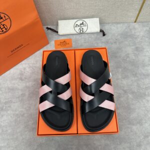 Hermès Kazimir Sandals – Women’s Dark black &pink