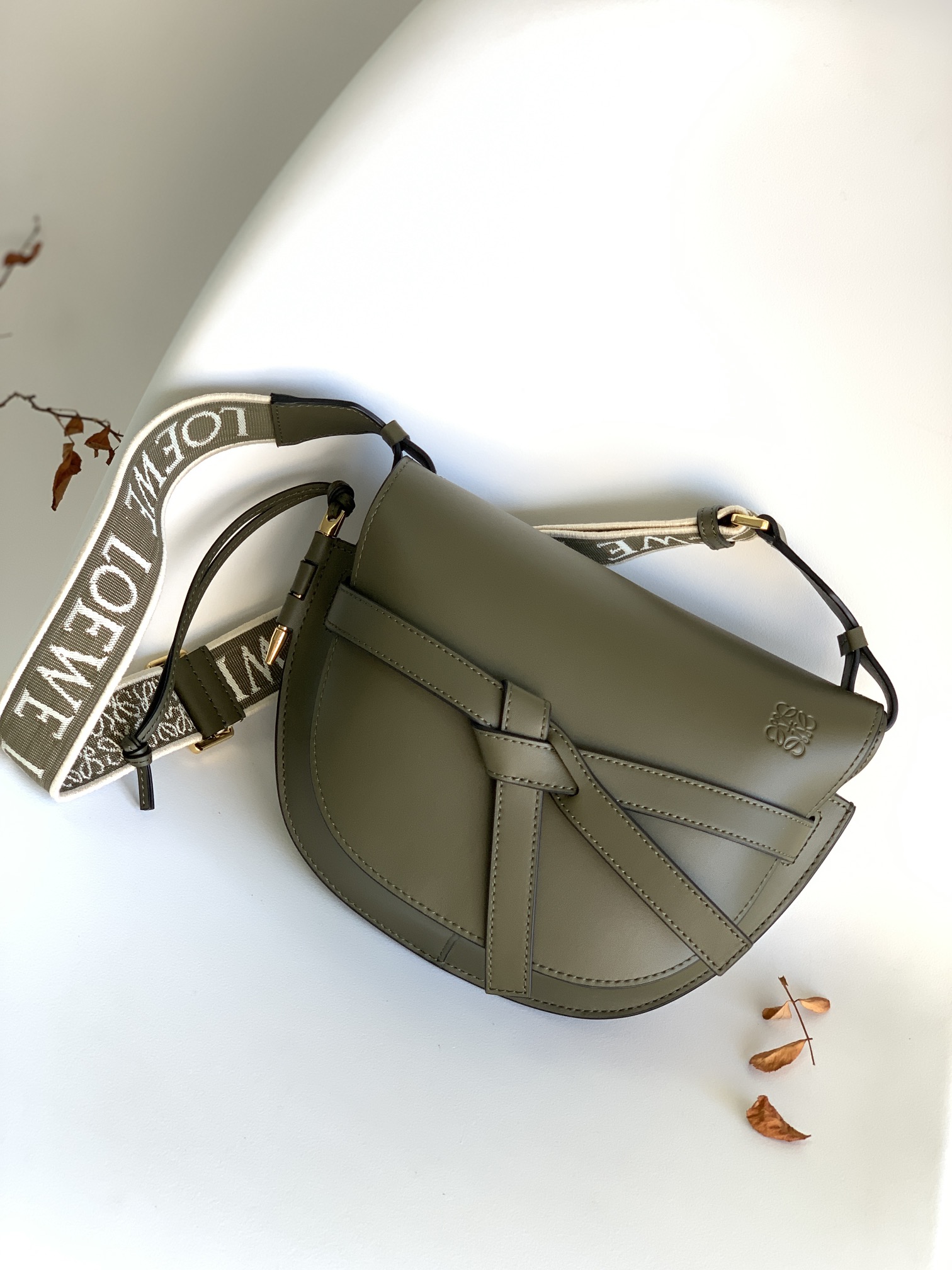 Loewe Gate Bag Small Shoulder Leather Khaki