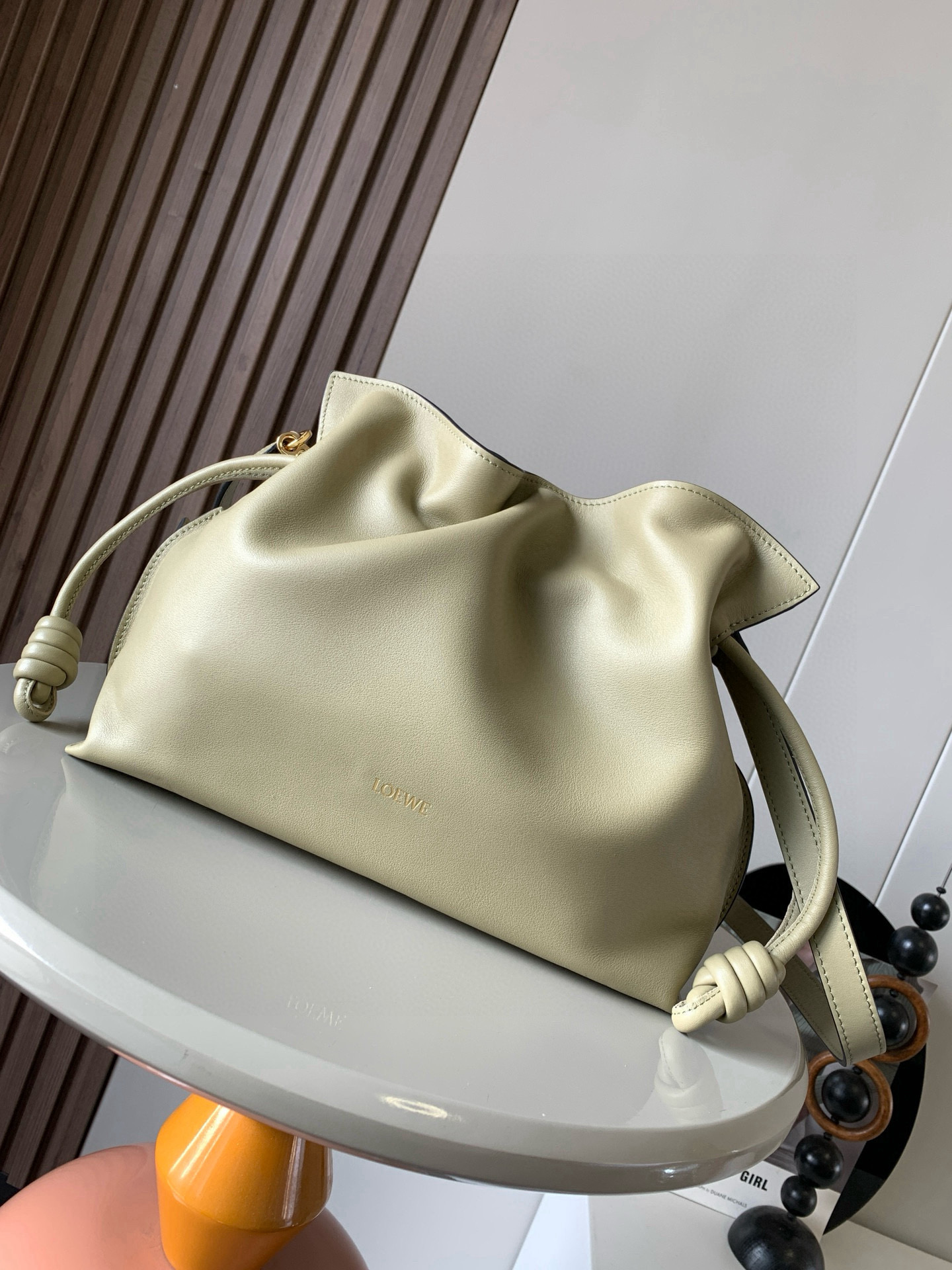 Loewe Medium Flamenco clutch in nappa calfskin white – LOEWE