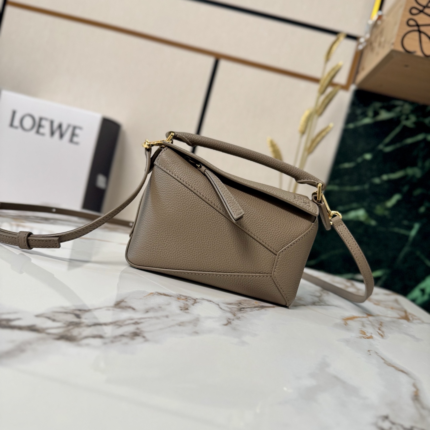 Loewe Small Puzzle Edge bag in soft grained calfskin Brown – LOEWE