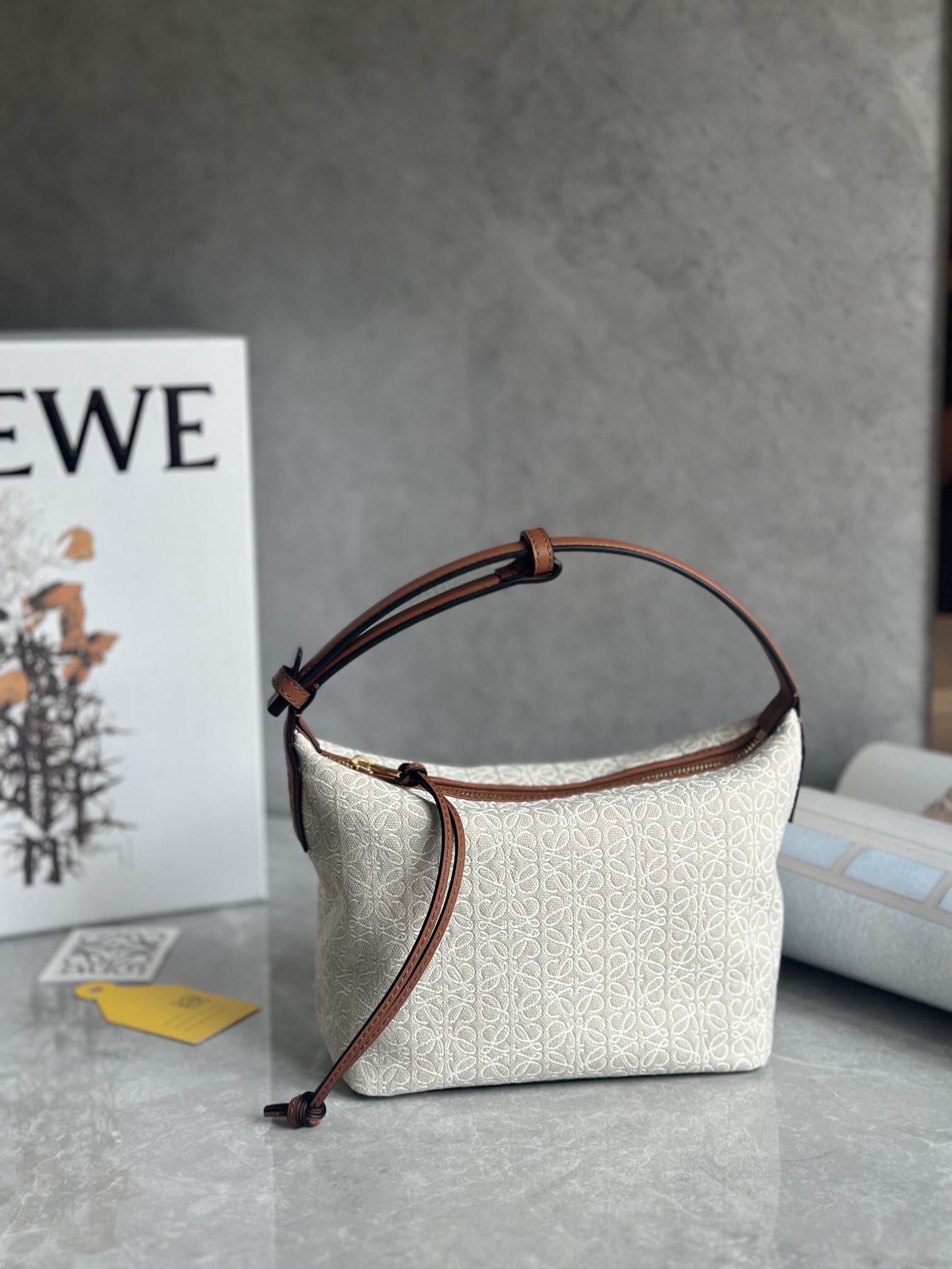 Loewe Cubi Anagram Small Leather-trimmed Logo-