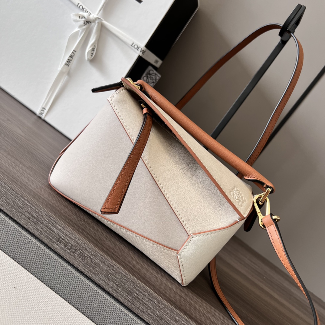 Loewe Puzzle Mini Bag in Ghost & Soft White
