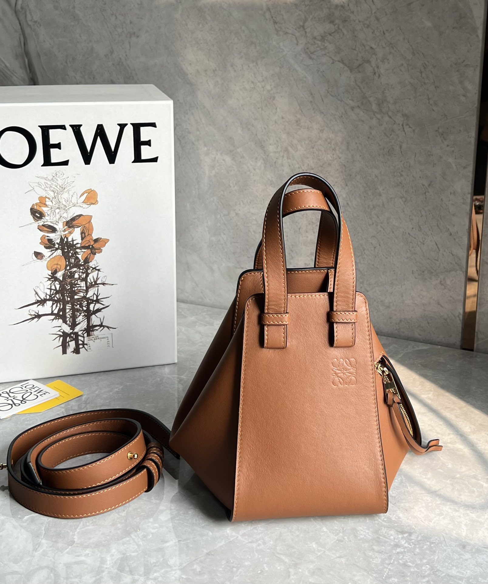 Loewe Small Hammock bag in classic calfskin Brown – LOEWE