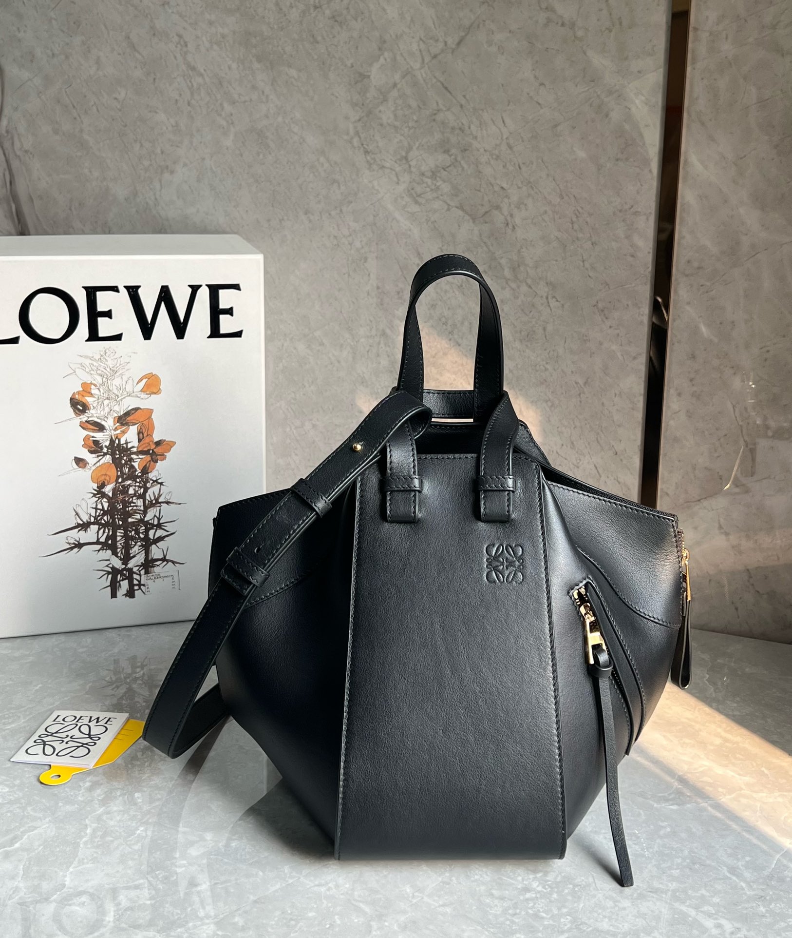 LOEWE Calfskin Small Hammock Shoulder Bag Black