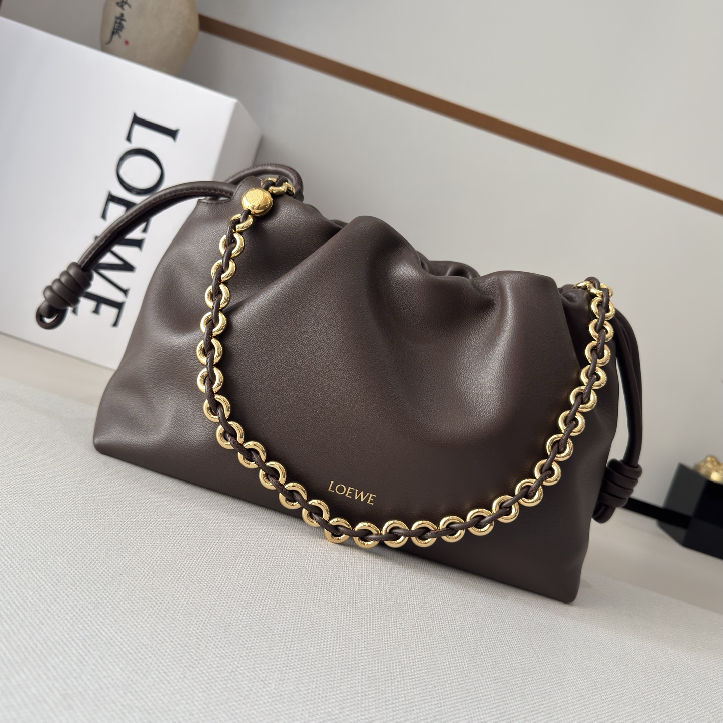 Loewe Medium Flamenco purse in mellow nappa lambskin Brown –