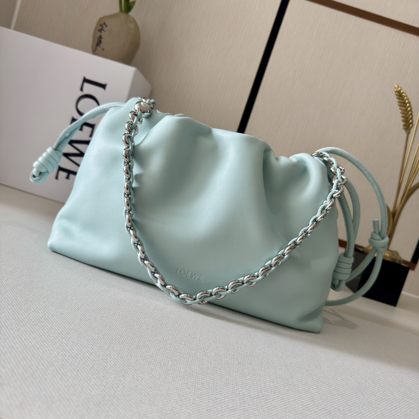 Loewe Medium Flamenco purse in mellow nappa lambskin Blue –