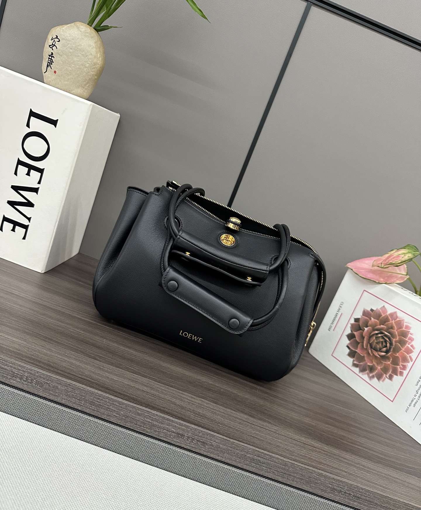 Loewe Small Madrid bag in supple calfskin Black- LOEWE