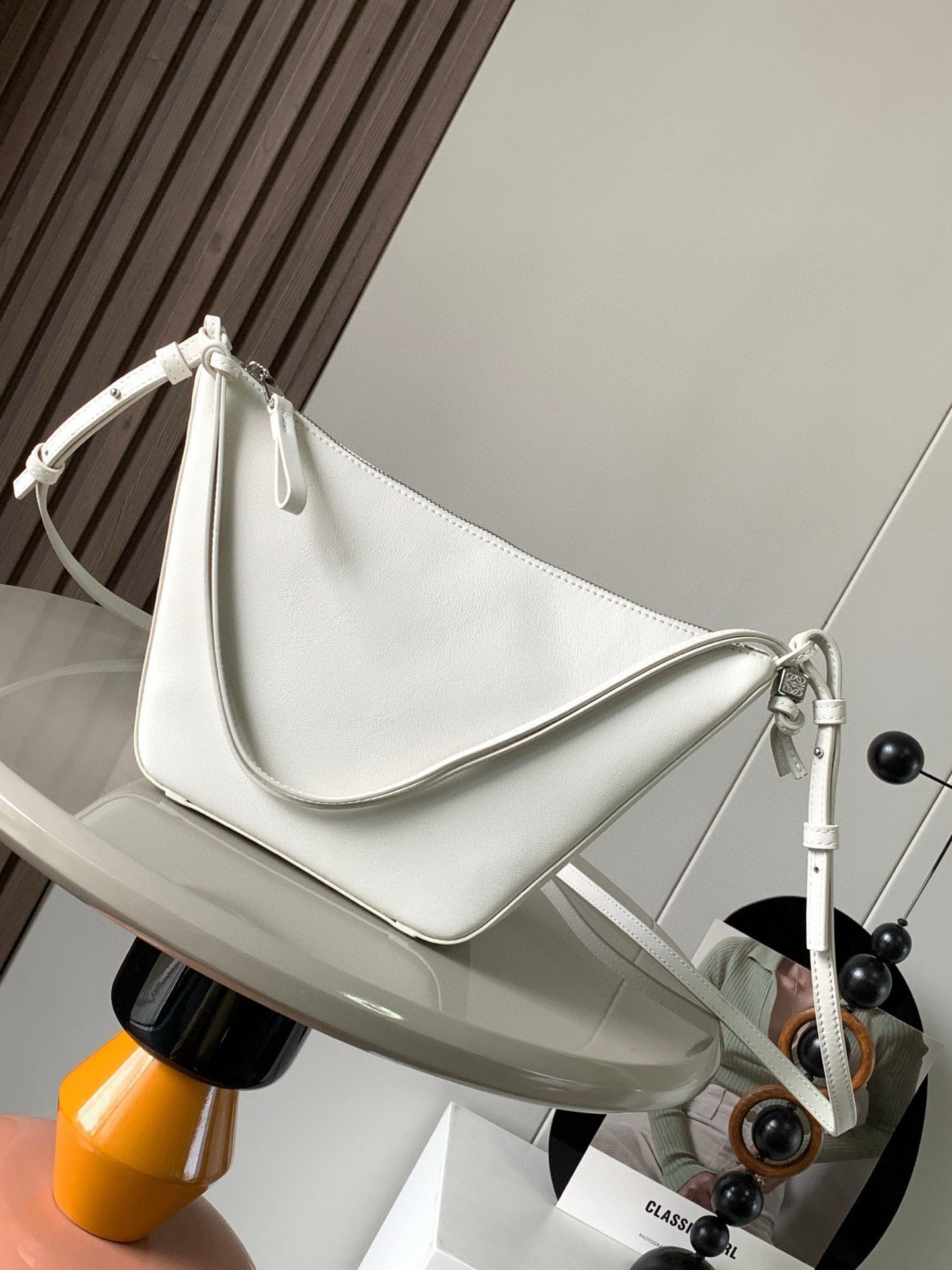 Loewe Mini Hammock hobo in classic calfskin White – LOEWE
