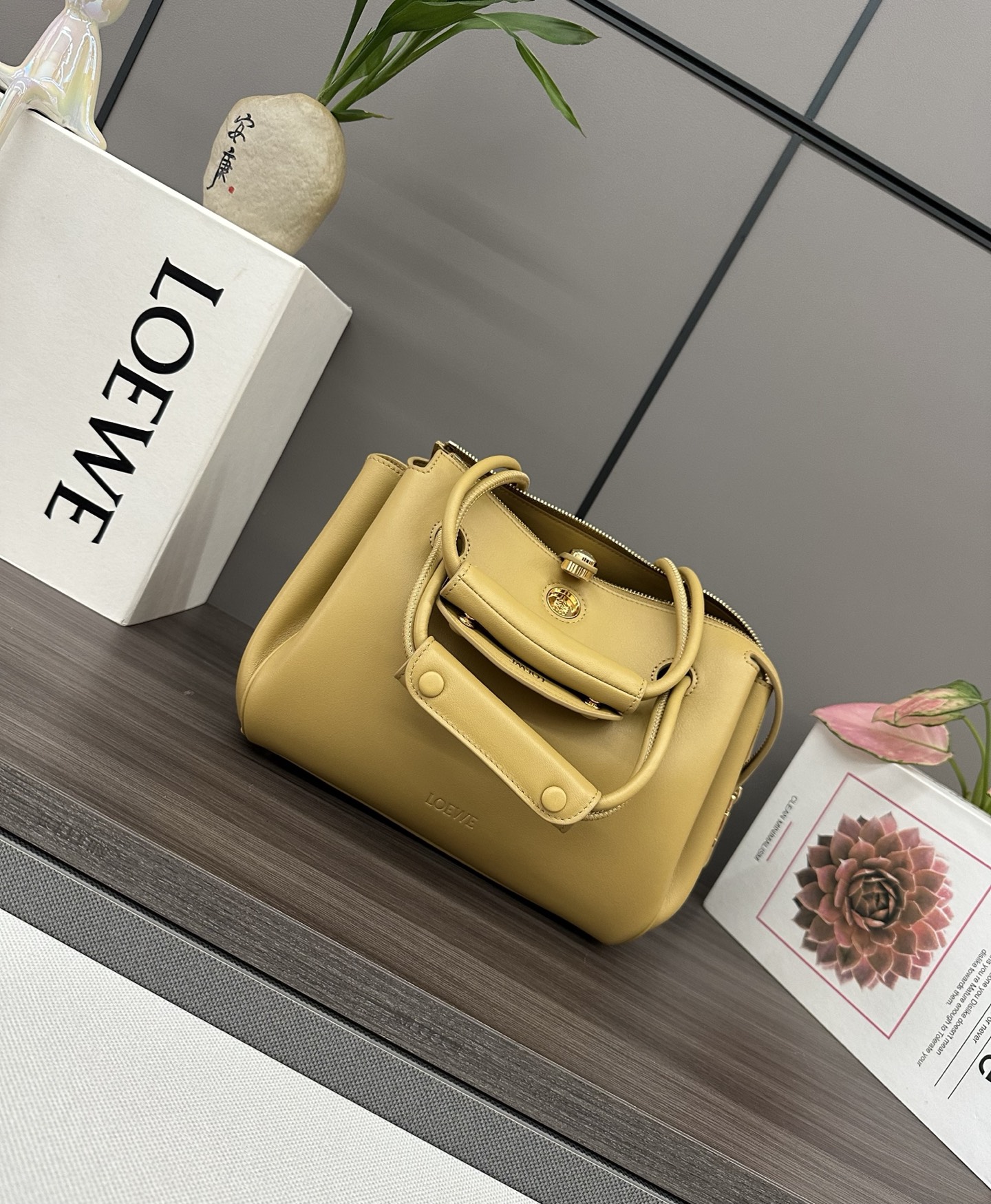 Loewe Small Madrid bag in supple calfskin yellow- LOEWE