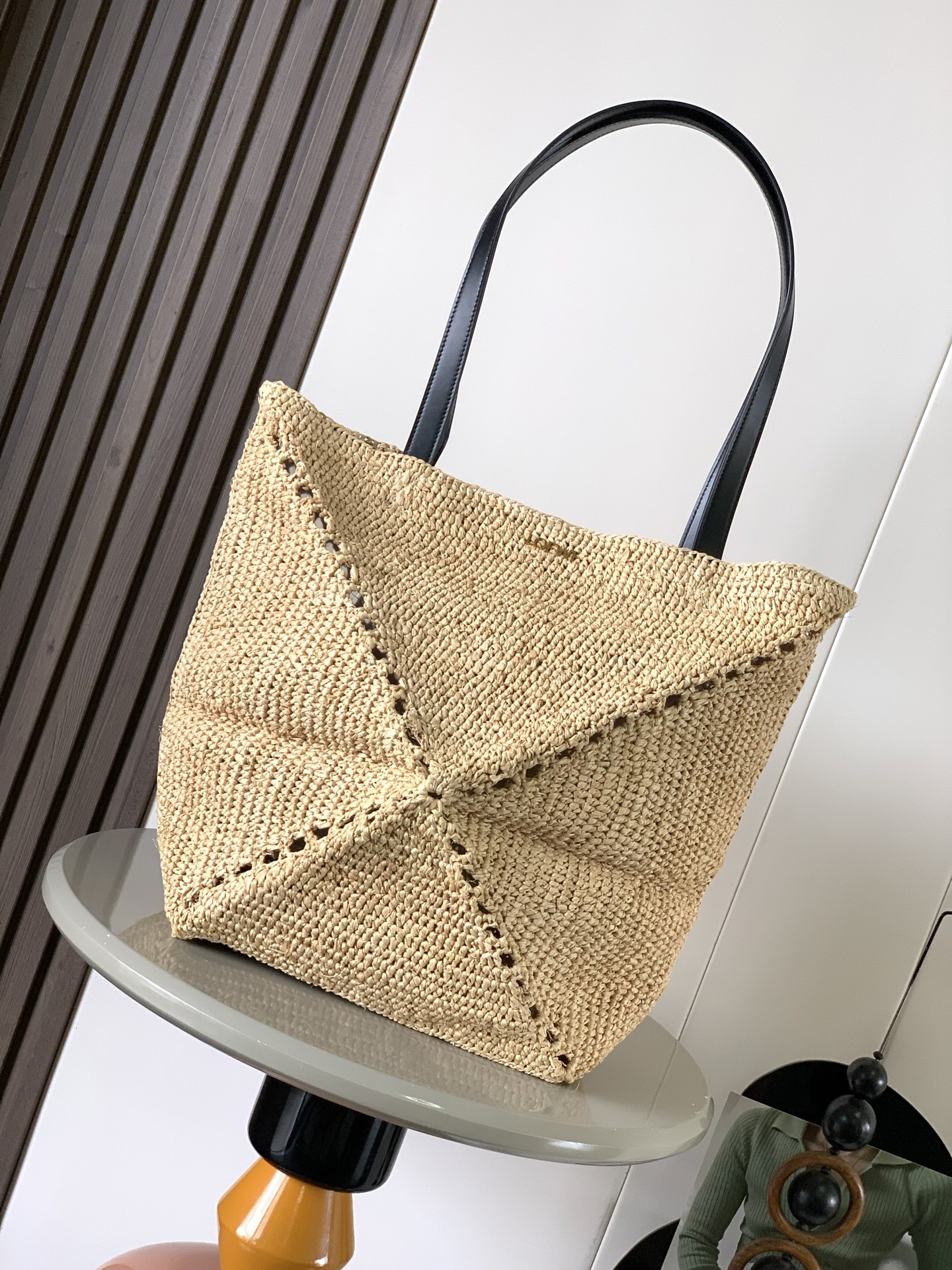LOEWE + Paula’s Ibiza Puzzle Fold large leather-trimmed