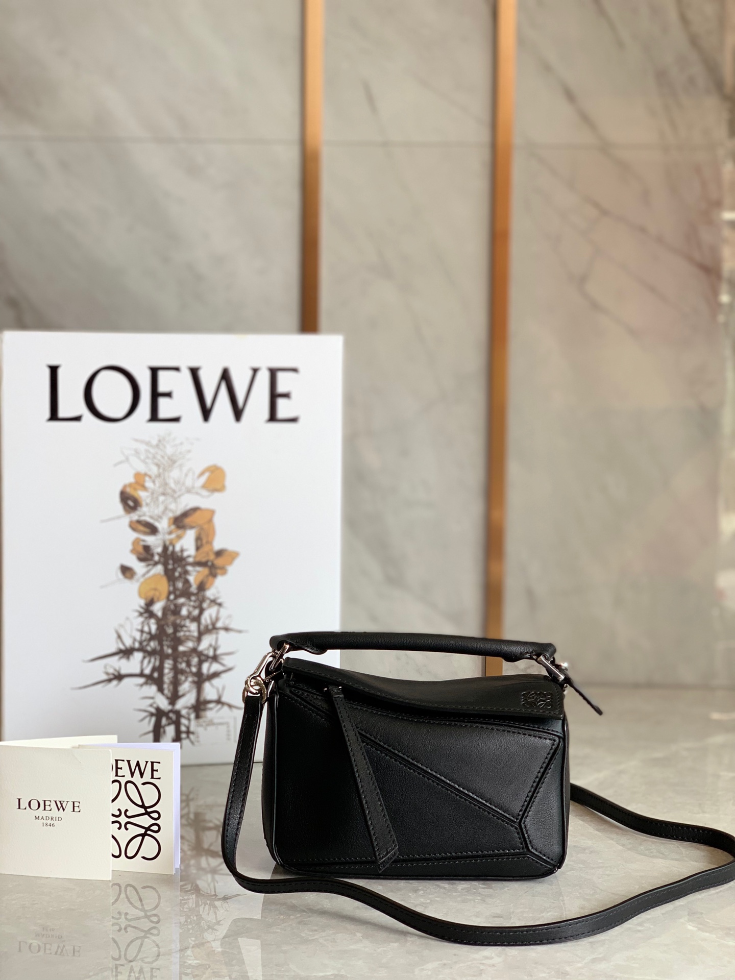 LOEWE Calfskin Mini Puzzle Bag Black 1139805
