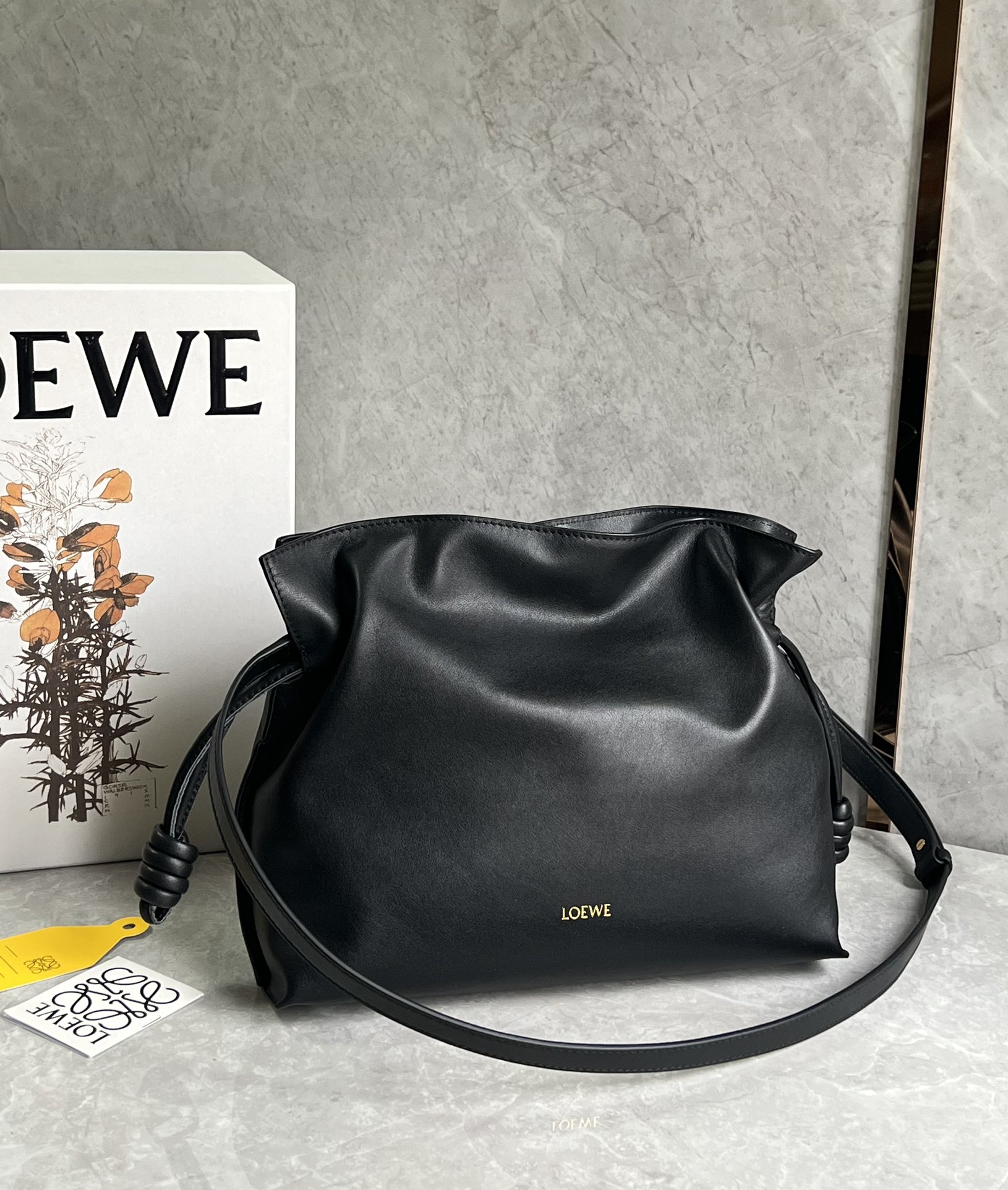 Loewe Mini Flamenco clutch in nappa calfskin Black – LOEWE