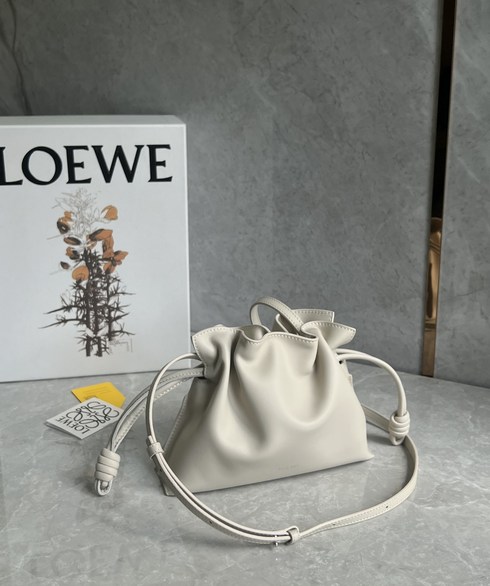 Loewe Mini Flamenco clutch in nappa calfskin White – LOEWE