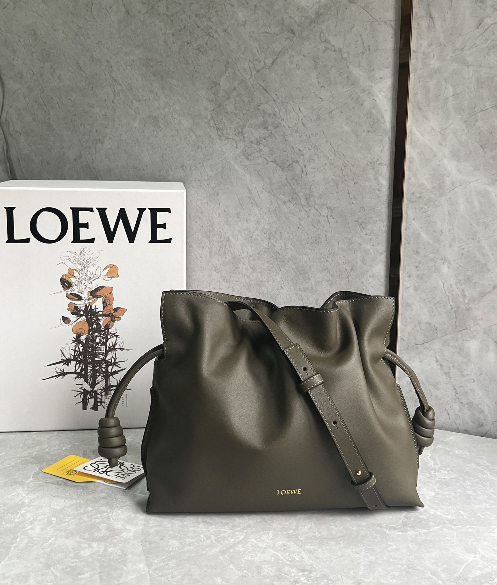 Loewe Flamenco sequined leather clutch Chocolate |
