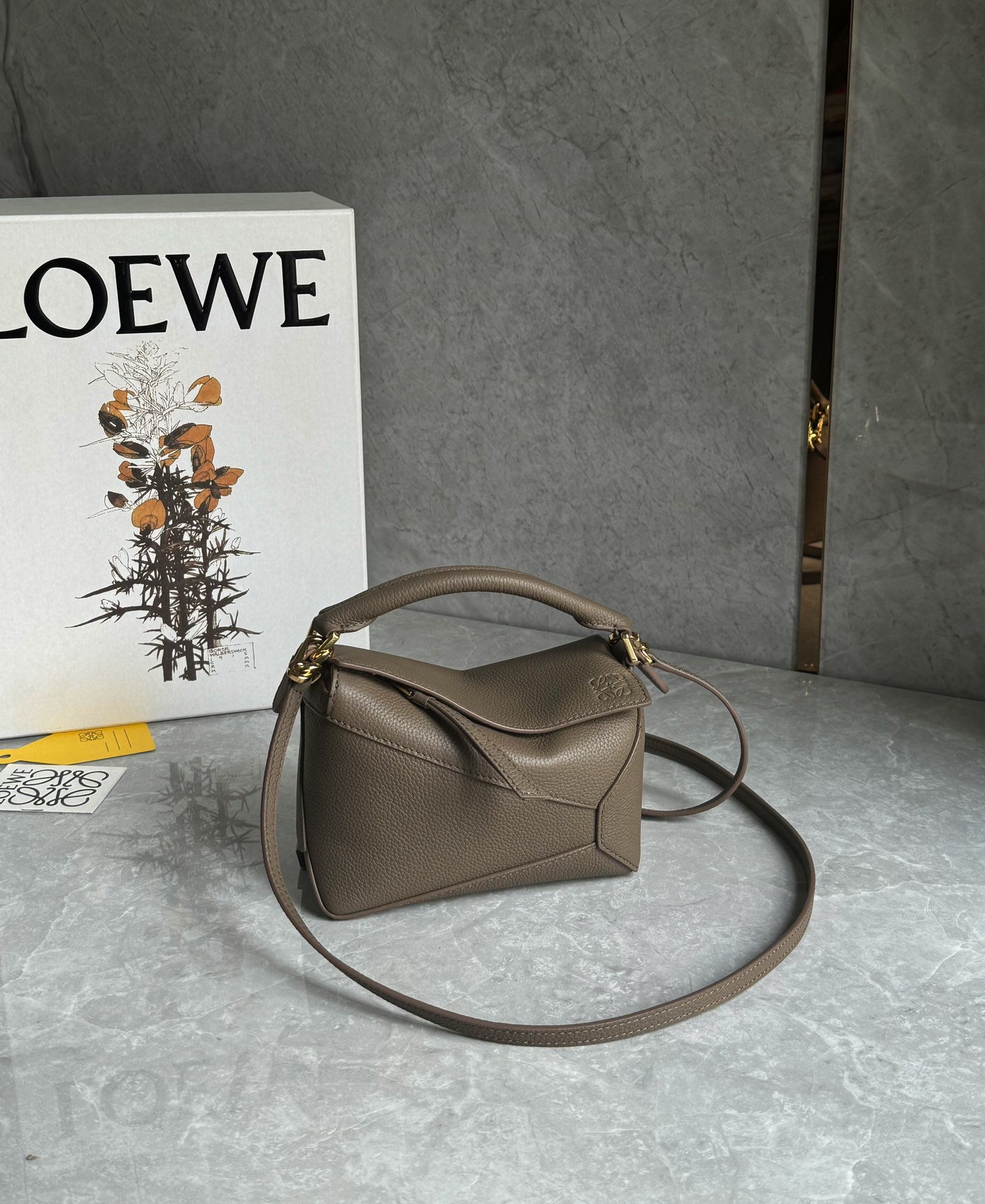 Loewe Small Puzzle Edge bag in soft grained calfskin Brown – LOEWE