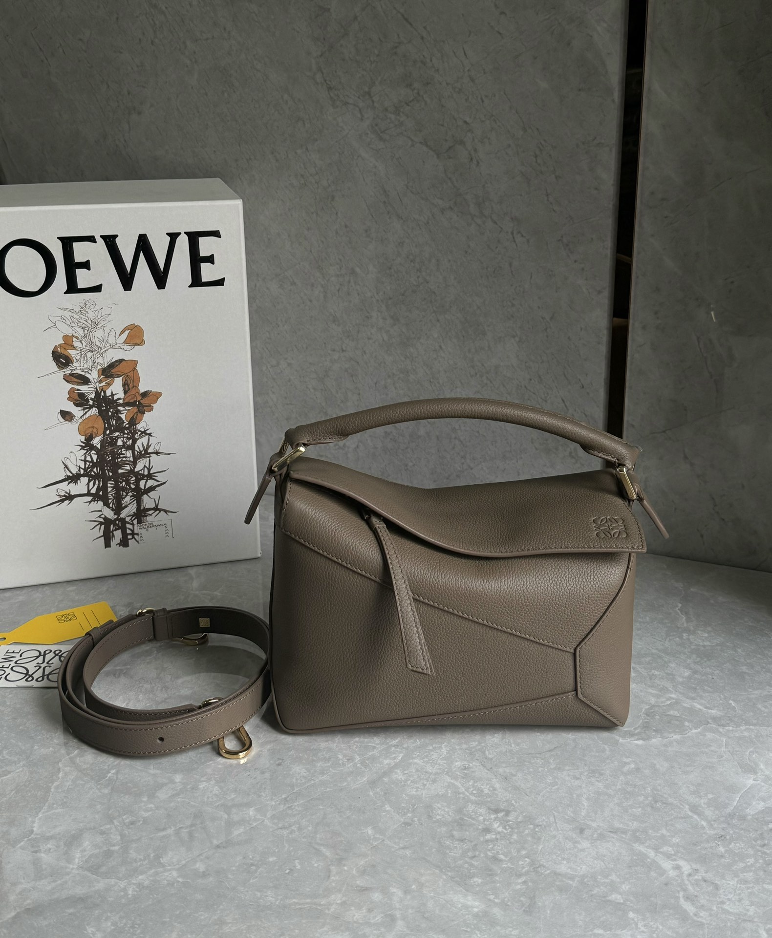 Loewe Small Puzzle Edge bag in soft grained calfskin Brown – LOEWE