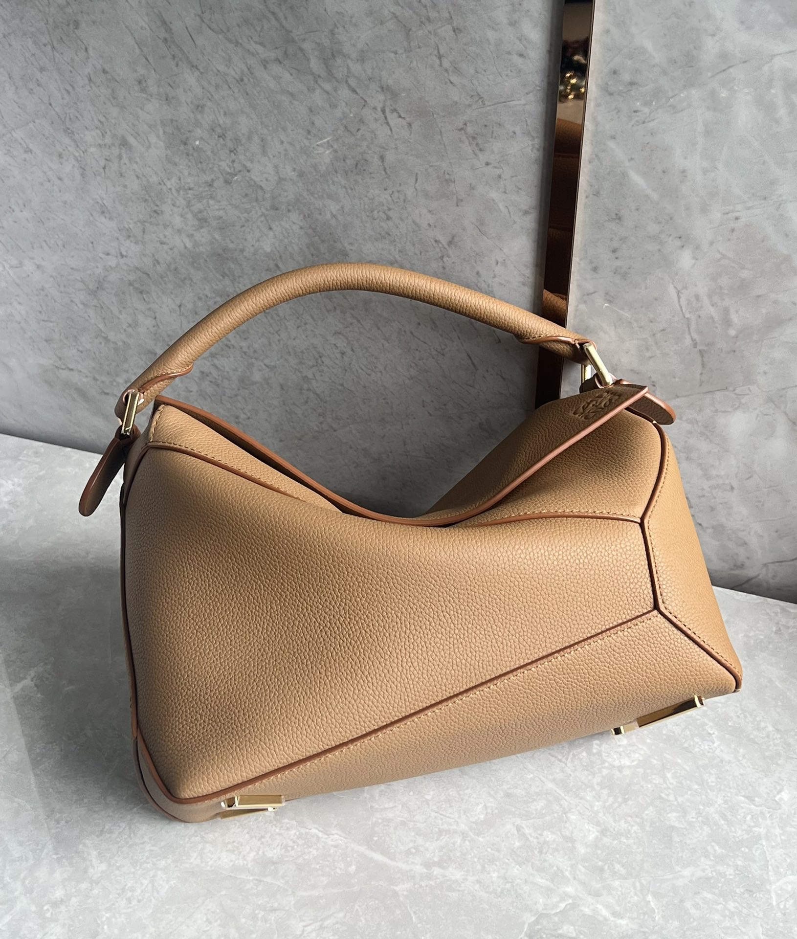 Loewe Small Puzzle Edge bag in soft grained calfskin Brown – LOEWE