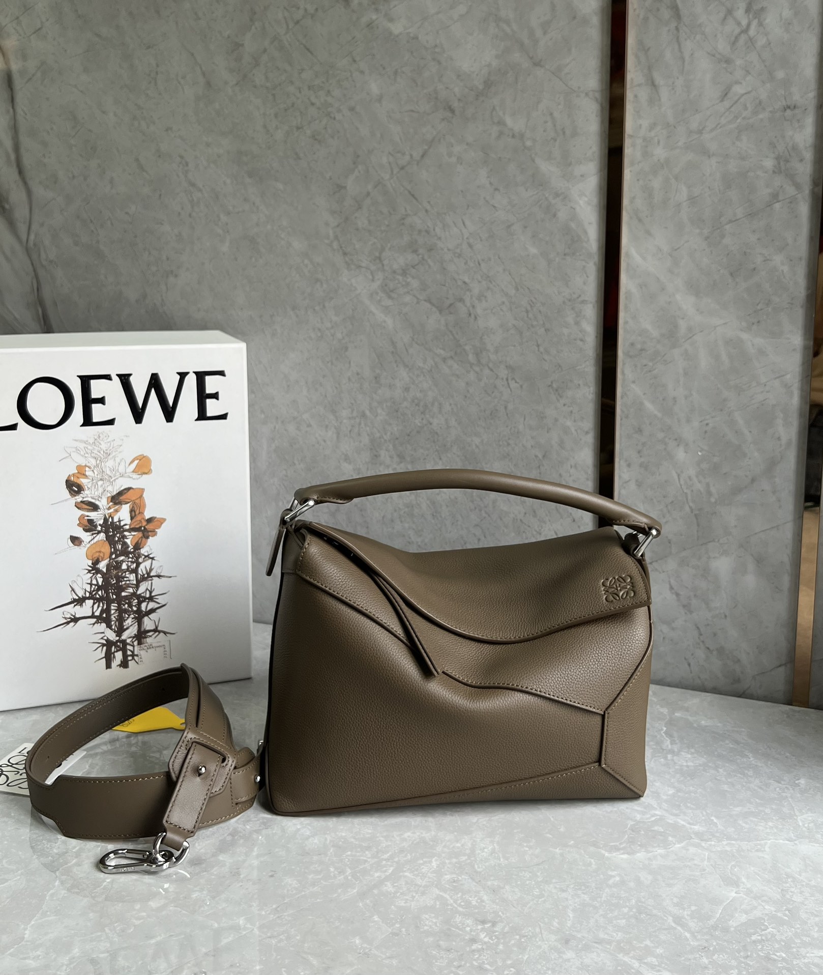 Loewe Small Puzzle Edge bag in soft grained calfskin Brown – LOEWE