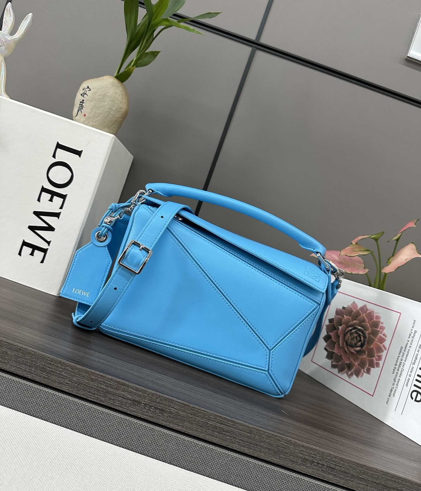 Loewe Lumini Puzzle Bag Handbag High Ladies Blue