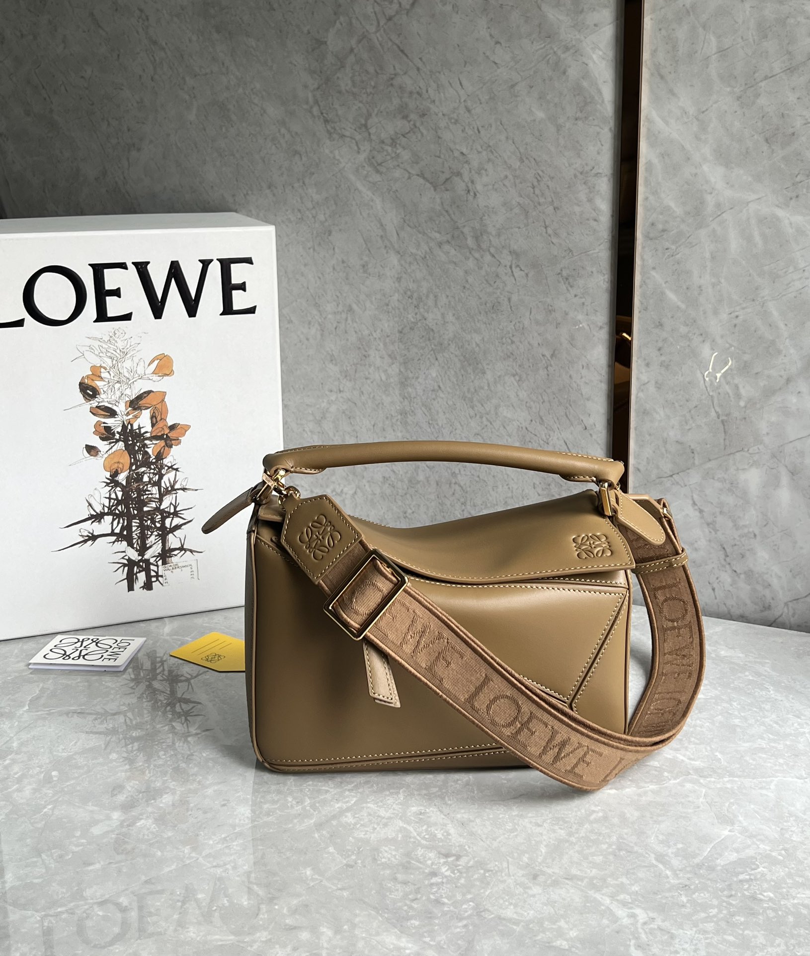 Loewe Small Puzzle Edge bag in soft grained calfskin Brown – LOEWE