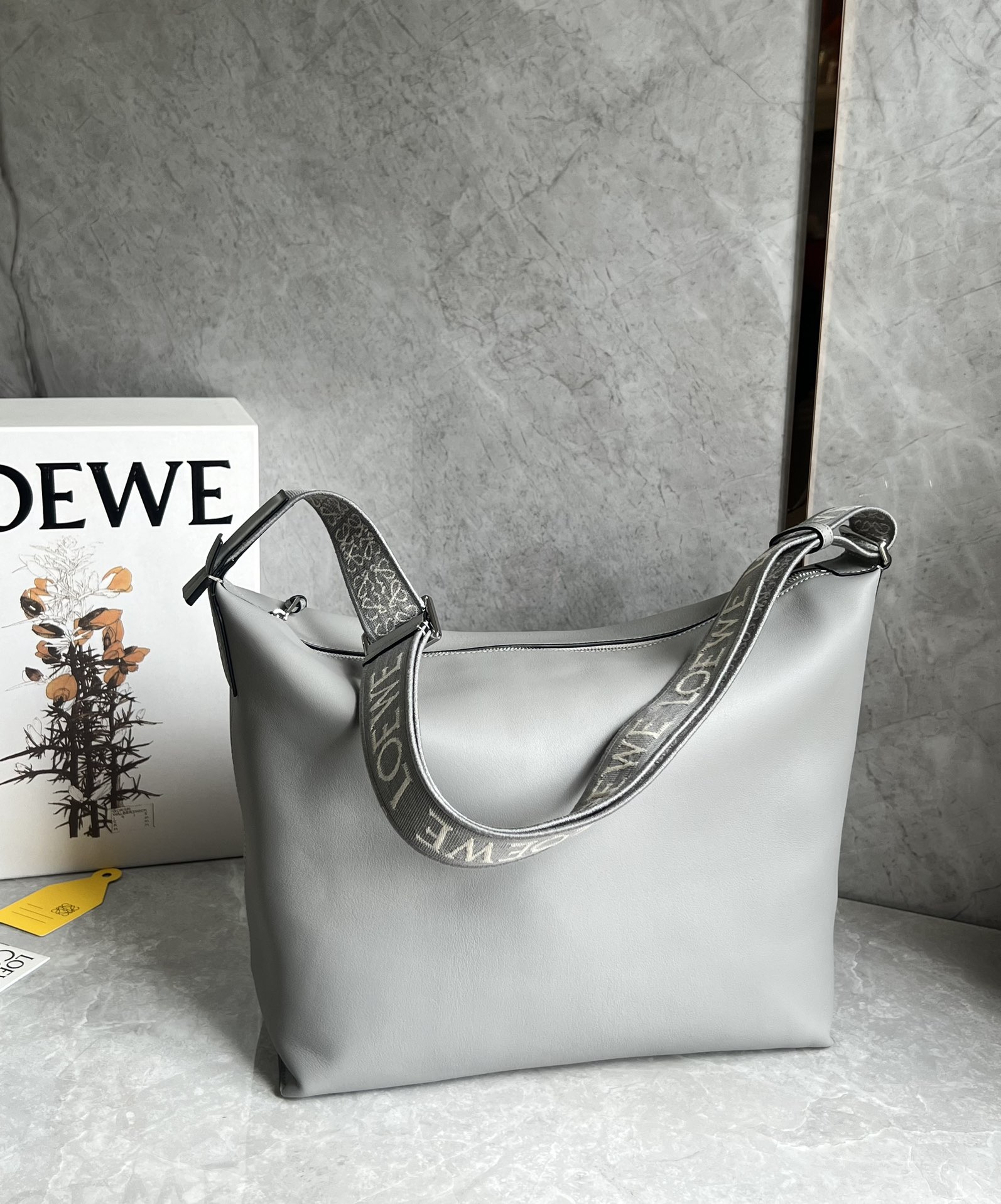 Loewe Cubi crossbody bag in supple smooth calfskin and jacquard