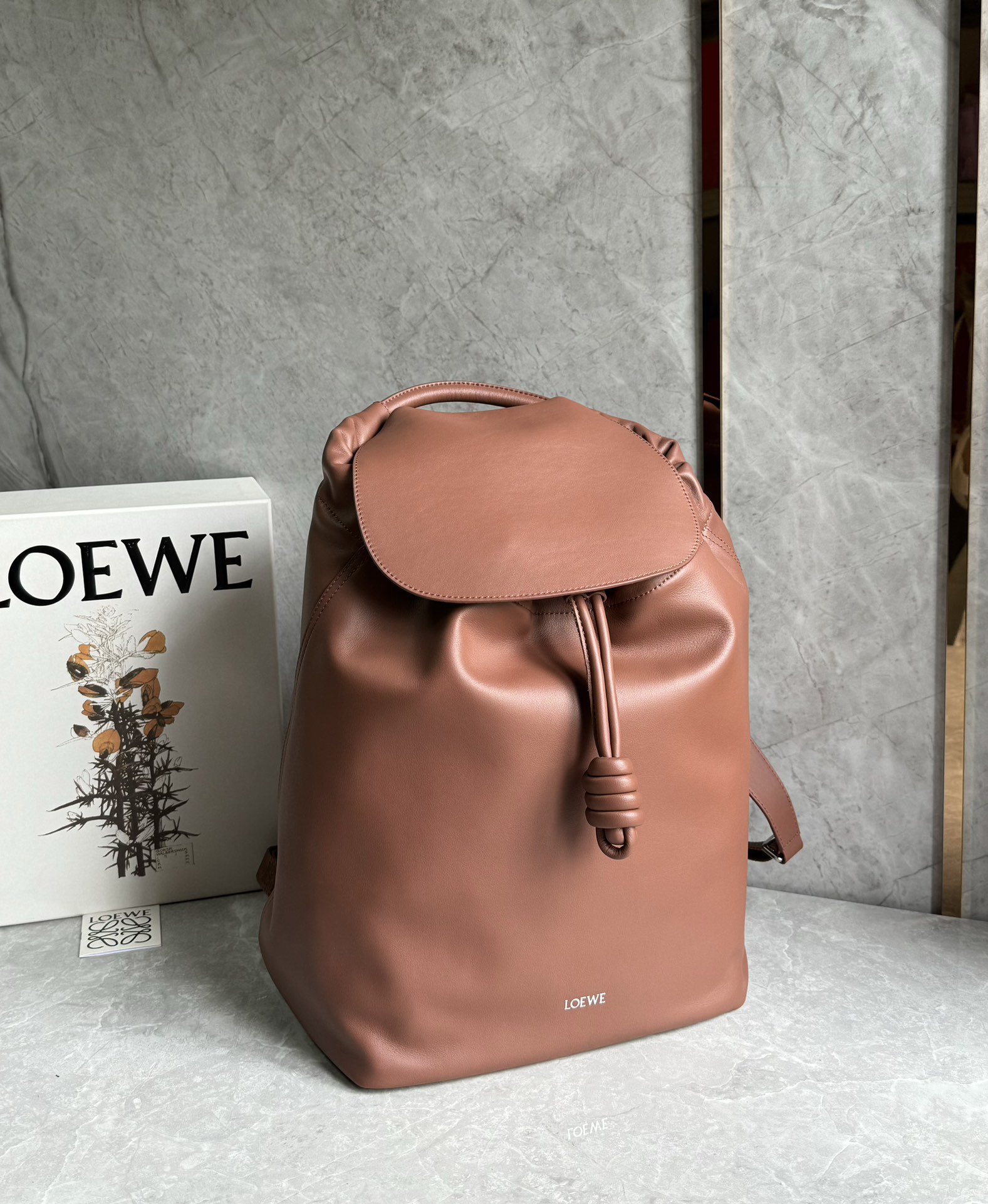 Loewe Flamenco backpack in shiny supple calfskin Red – LOEWE