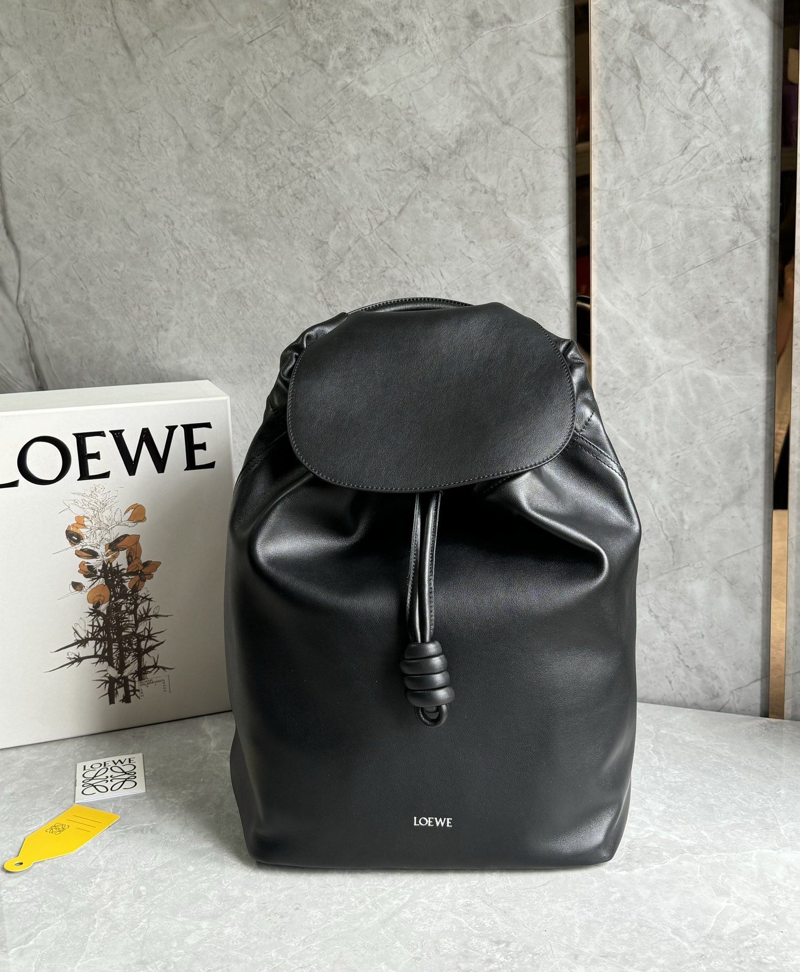 Loewe Flamenco backpack in shiny supple calfskin Grey – LOEWE