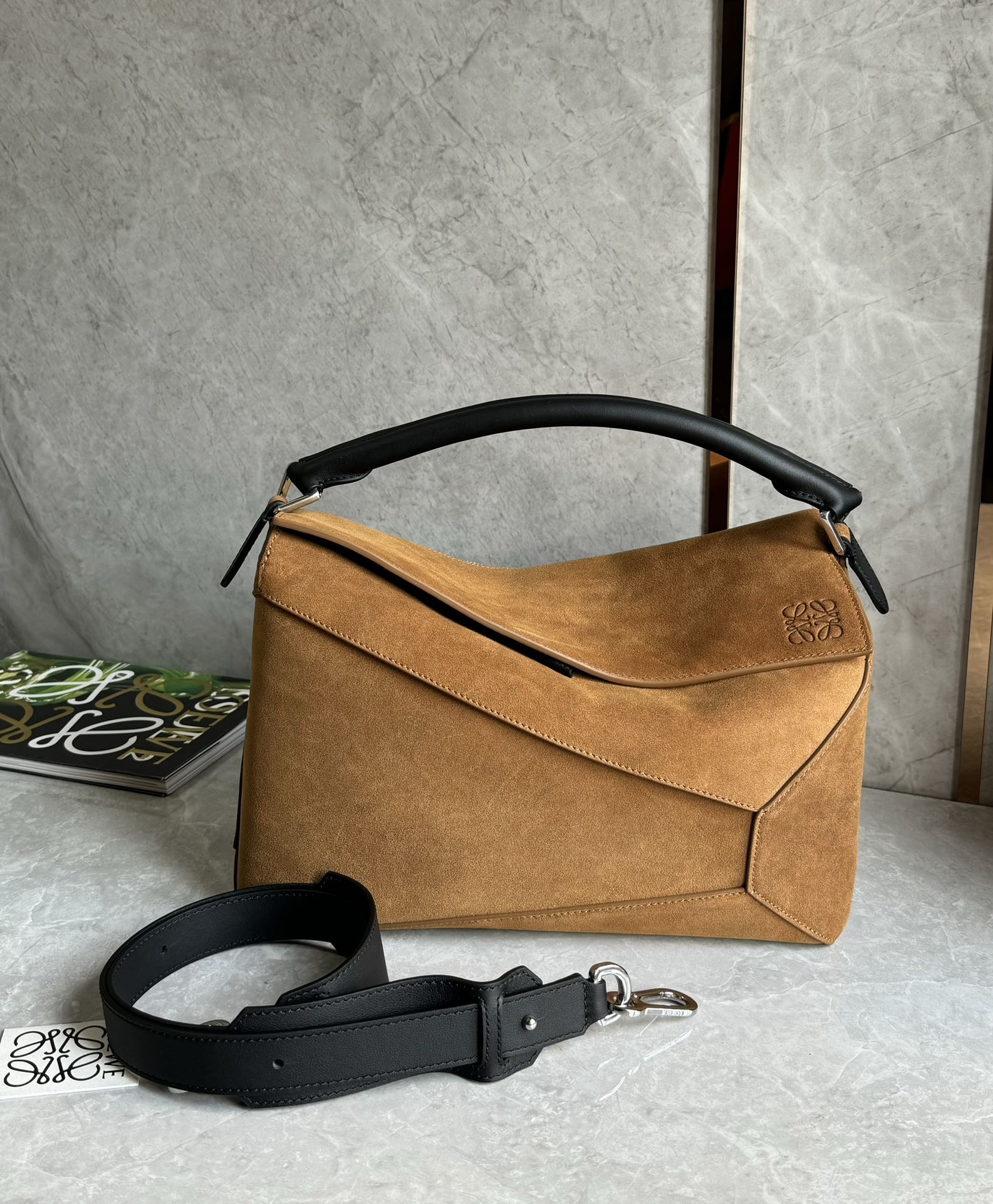 Loewe Large Puzzle bag in supple grained calfskin Brown – LOEWE