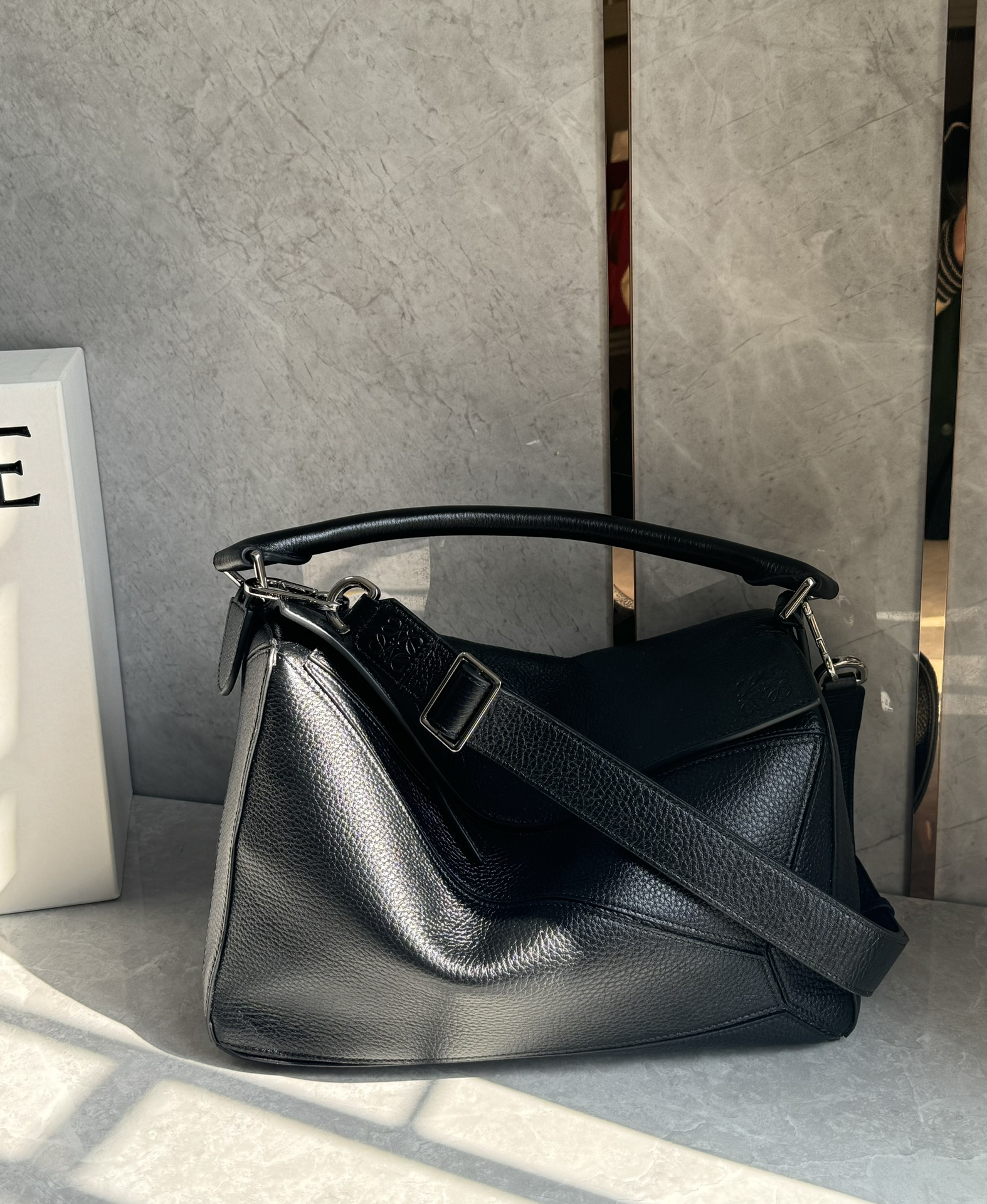 Loewe Small Puzzle Edge bag in soft grained calfskin Blue – LOEWE