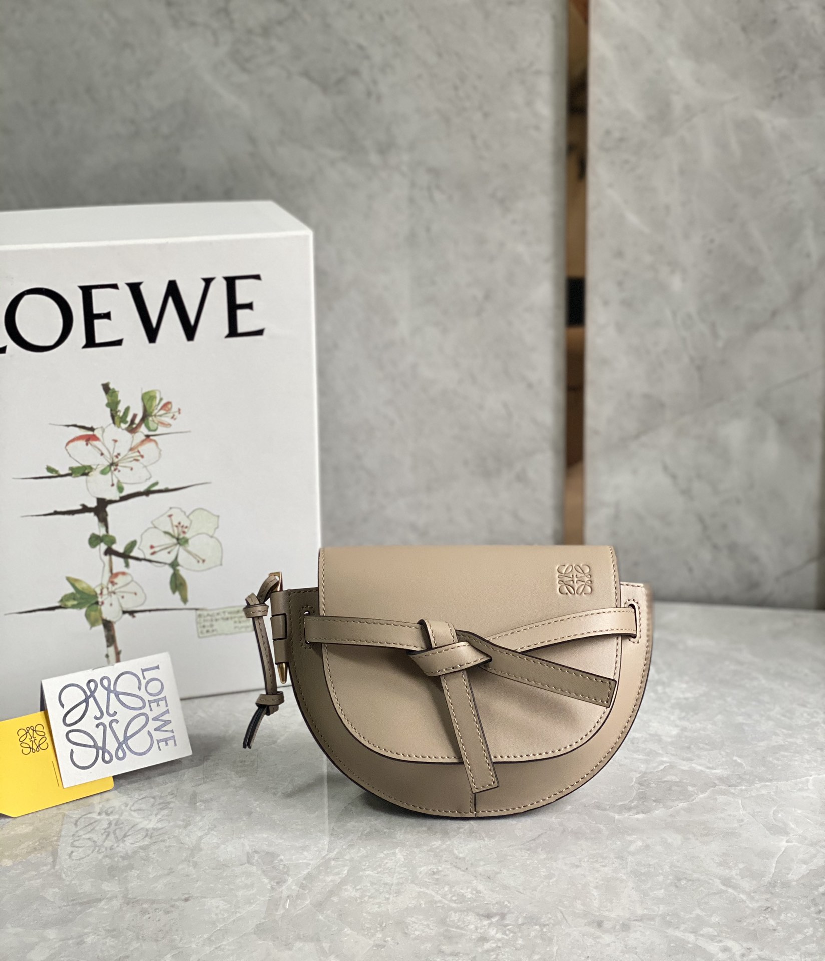 Loewe Gate Dual Mini Shoulder Bag Beige Leather Adjustable