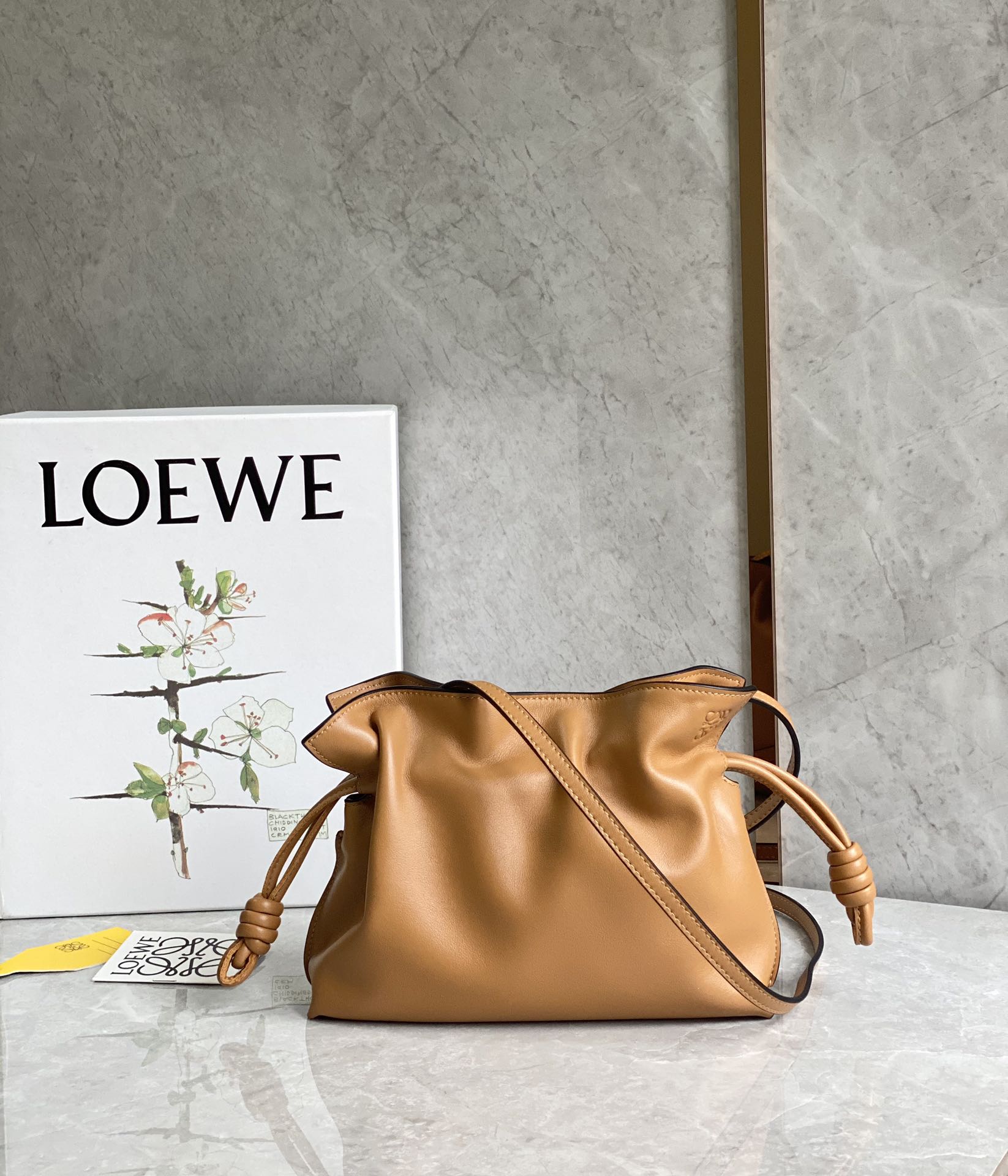 Loewe Large Flamenco clutch in nappa calfskin Beige – LOEWE