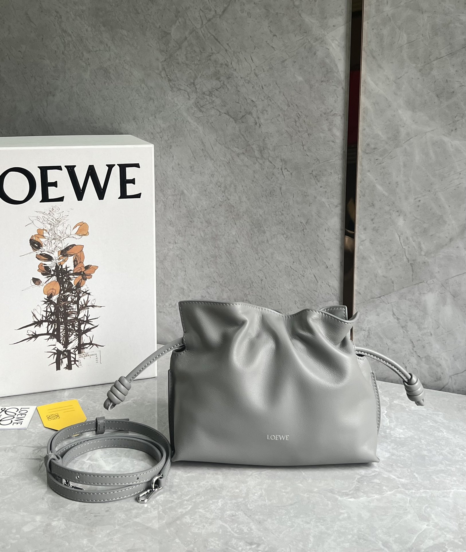 Loewe Large Flamenco clutch in nappa calfskin Grey – LOEWE