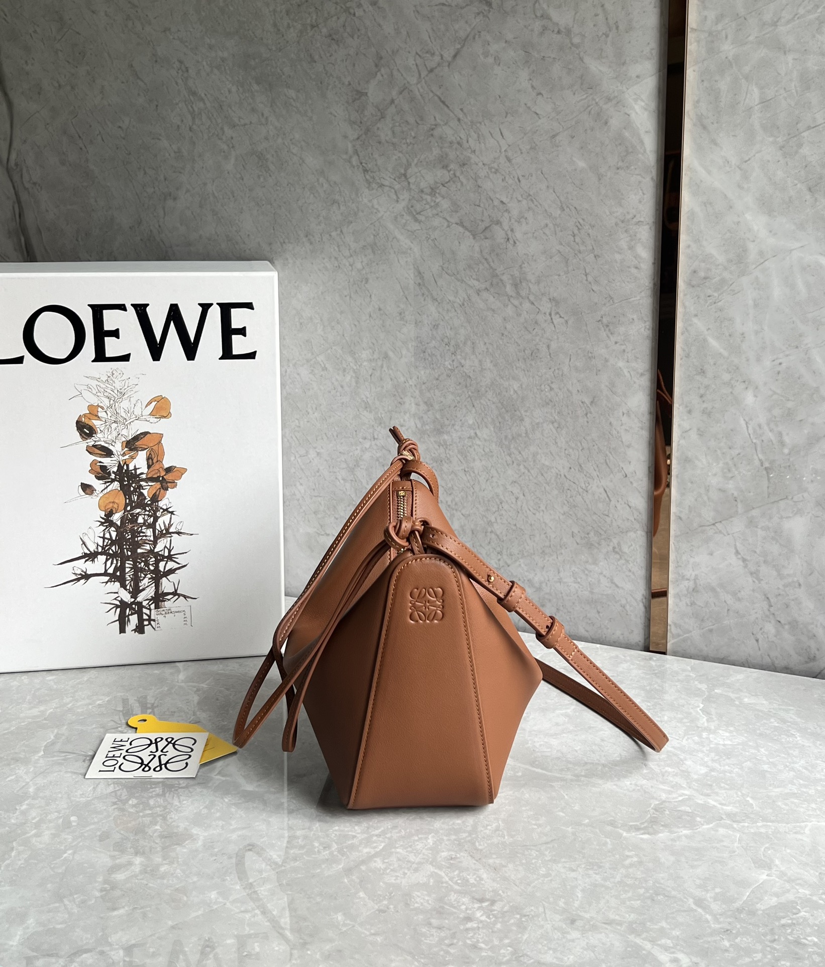 Loewe Mini Hammock hobo in classic calfskin Brown – LOEWE