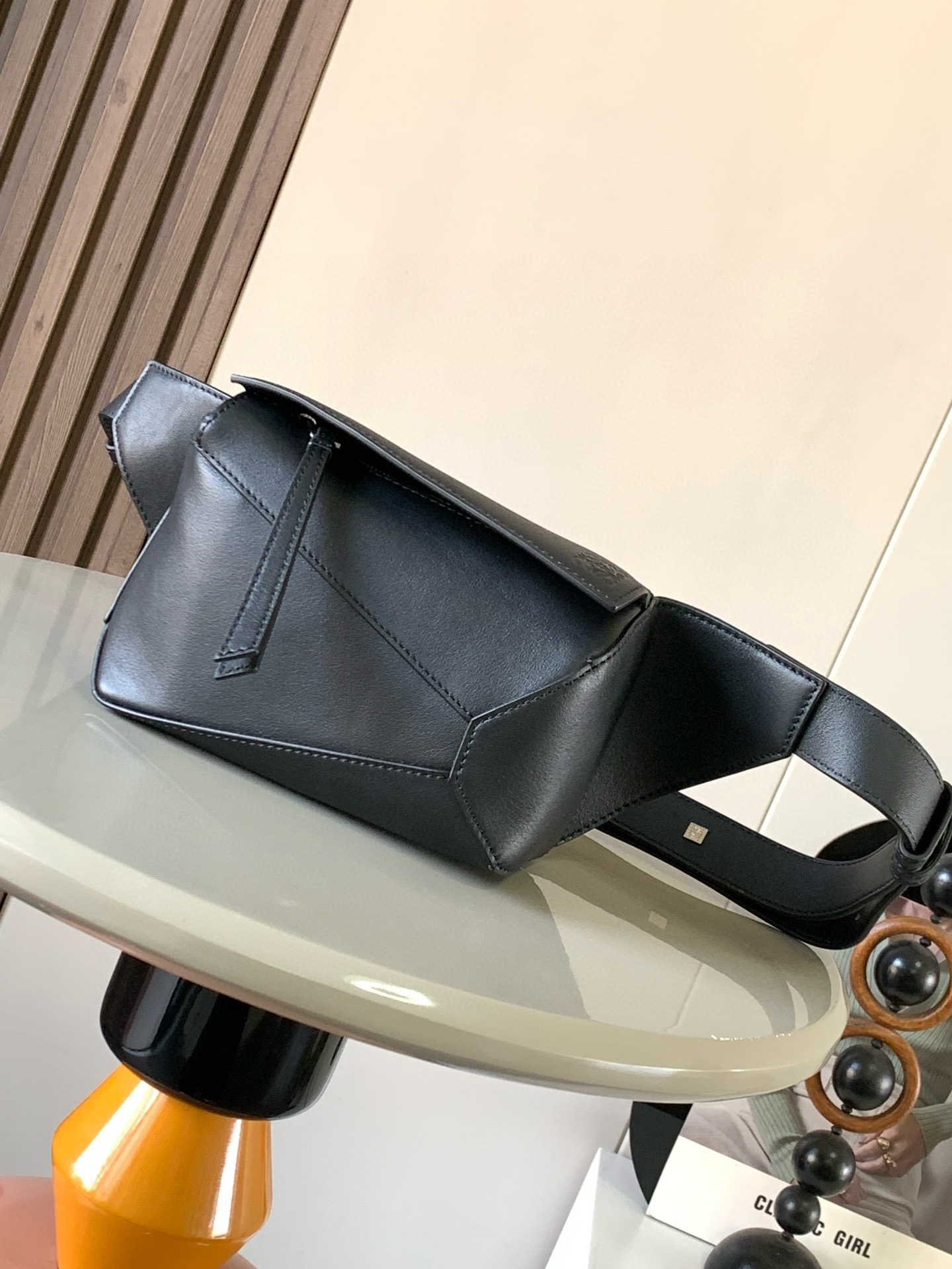 LOEWE Calfskin Mini Puzzle Bumbag Black