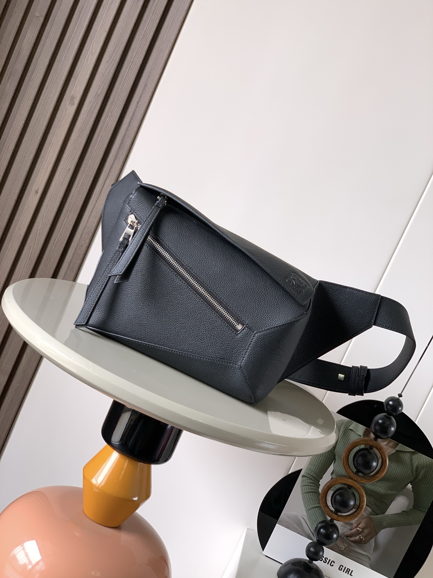 Loewe Small Puzzle bumbag in grained calfskin Black – LOEWE