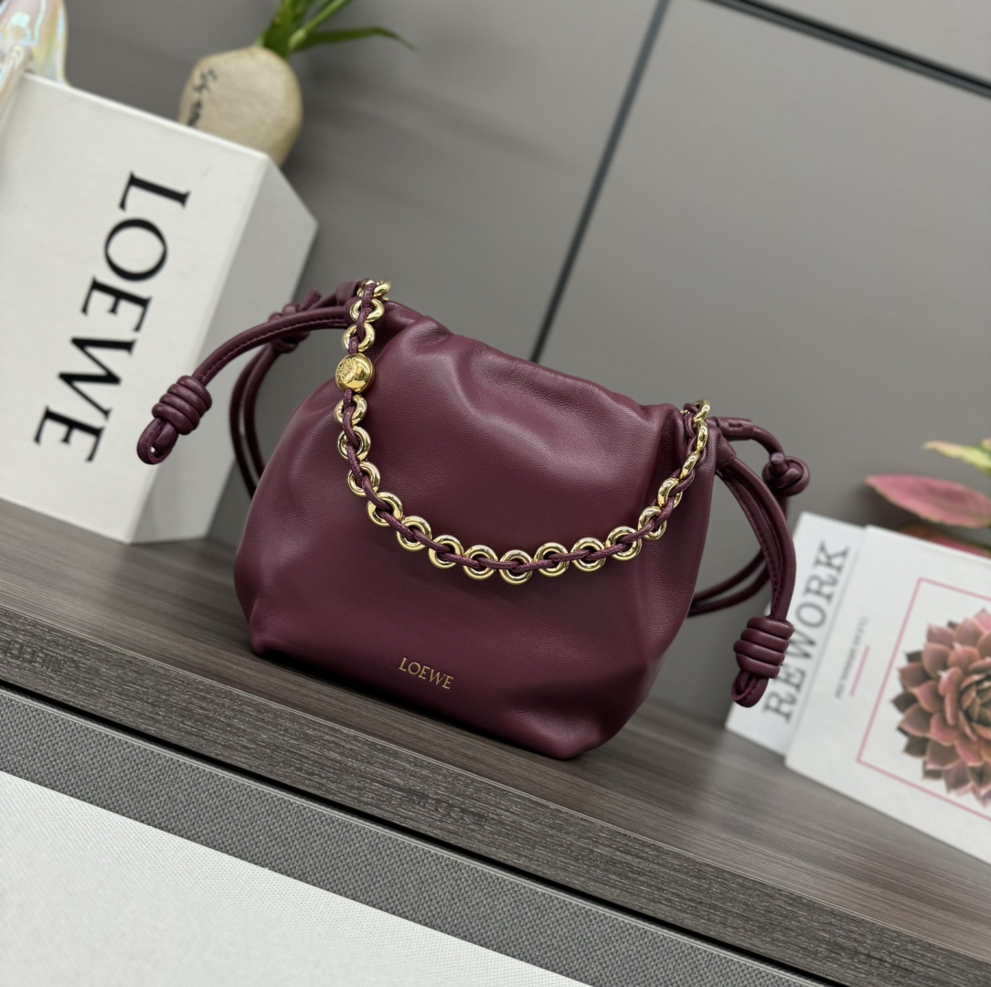 Loewe Mini Flamenco purse in mellow nappa lambskin Red – LOEWE