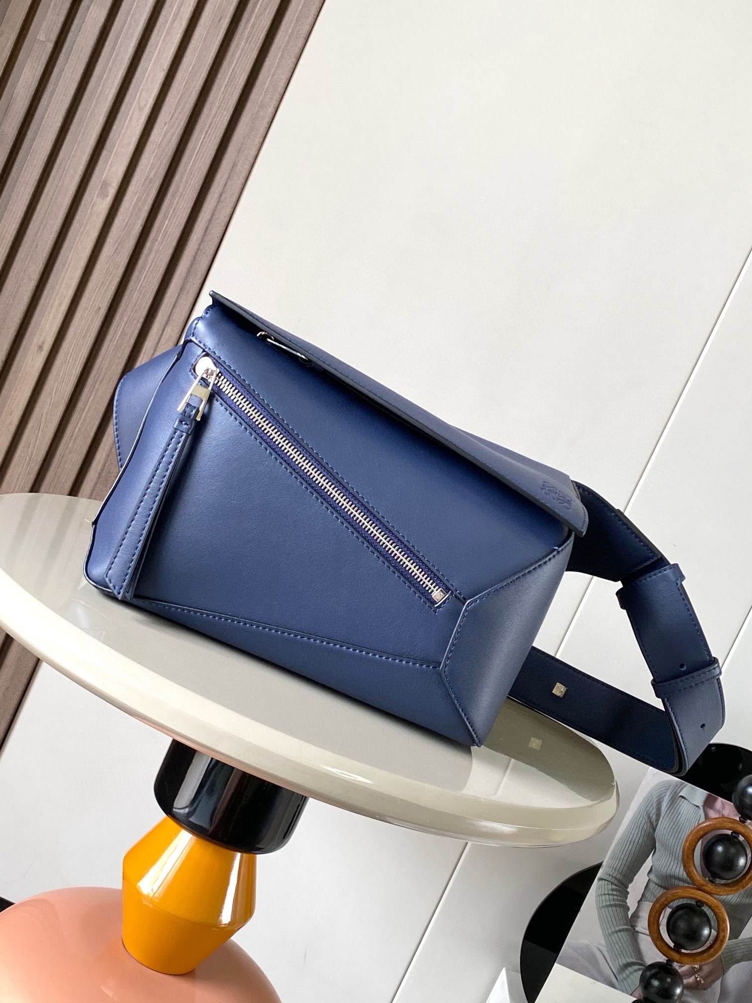 Loewe Small Puzzle bumbag in classic calfskin Blue – LOEWE