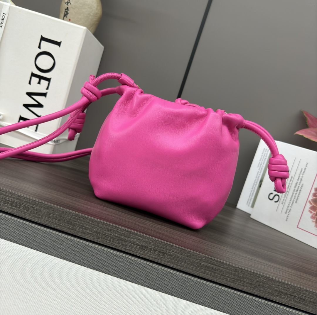 Loewe Nappa Pink Flamenco Medium Knot Shoulder Bag