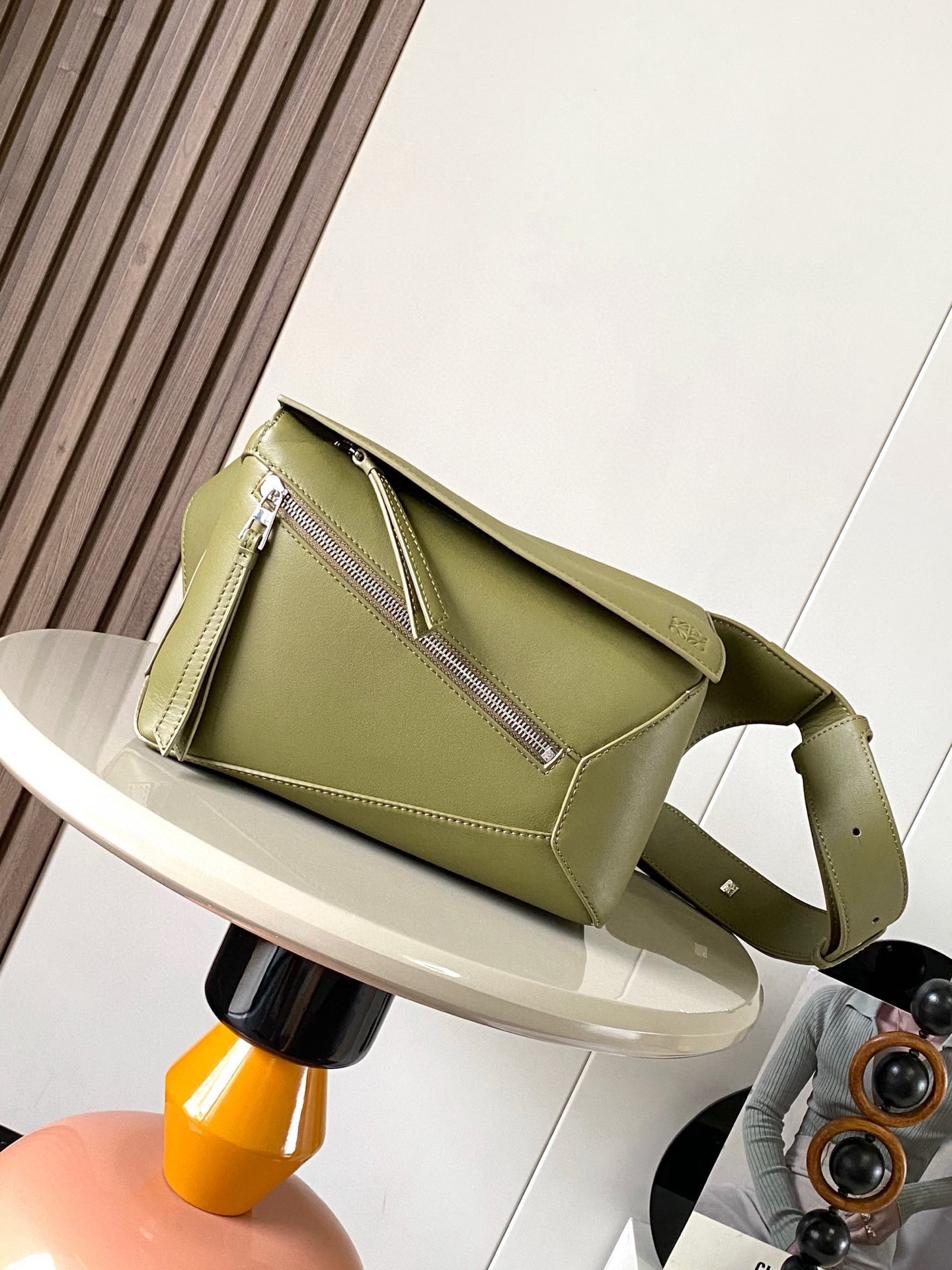Loewe Small Puzzle bumbag in classic calfskin Green – LOEWE