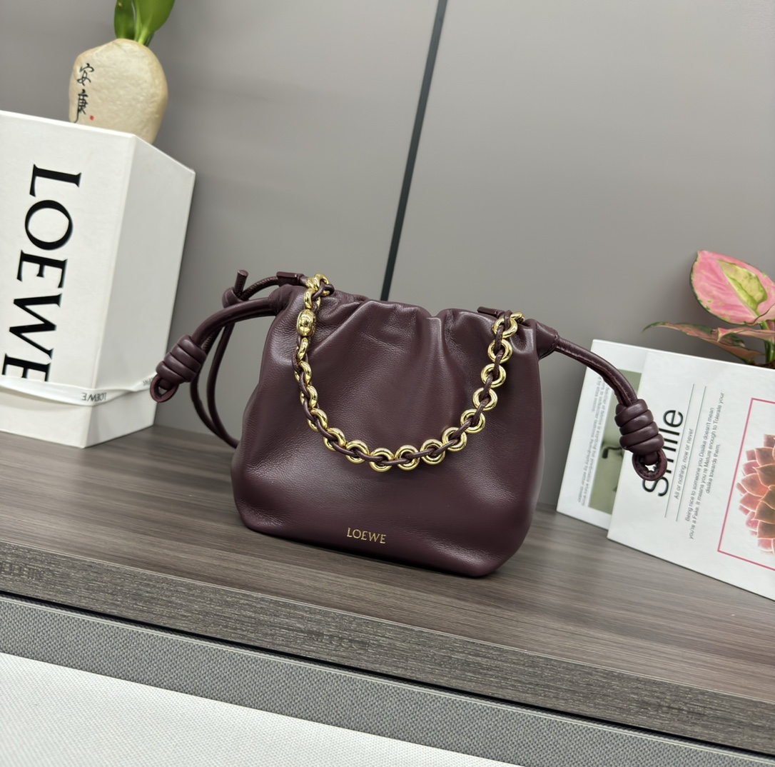 Loewe Mini Flamenco purse in mellow nappa lambskin Red – LOEWE