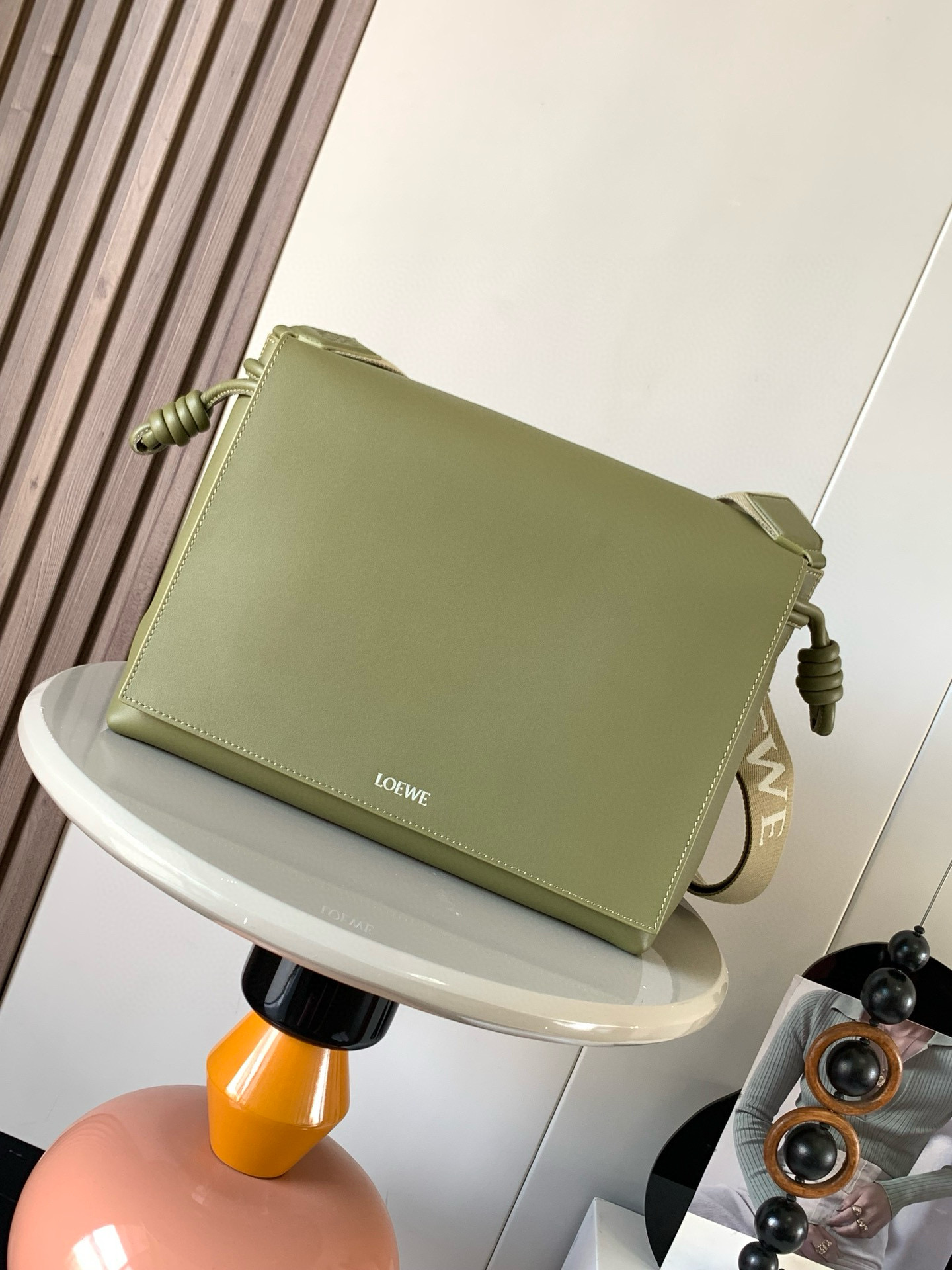 Loewe Flamenco satchel in shiny supple calfskin Green – LOEWE