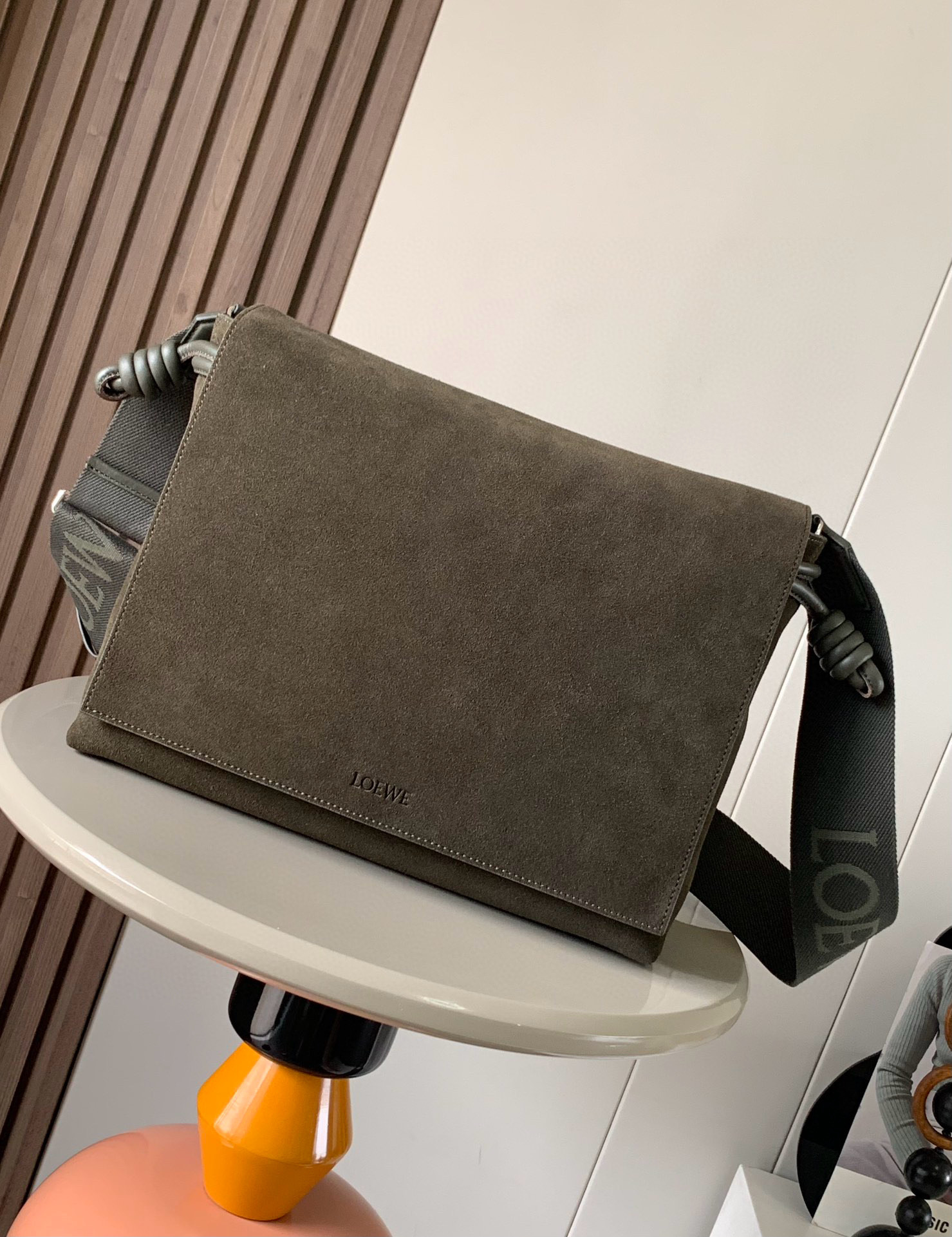 Loewe Flamenco satchel in suede calfskin